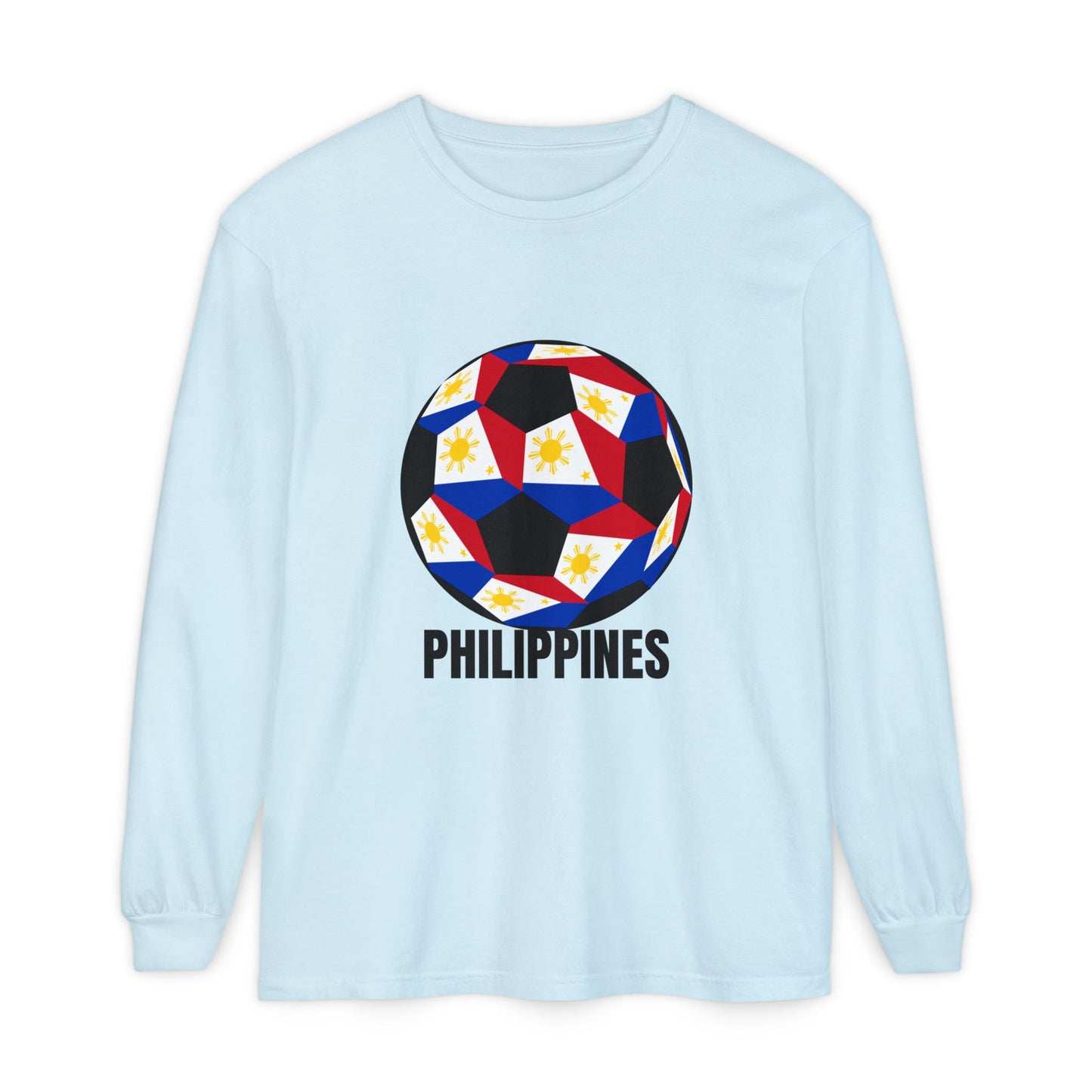Philippines Fan Specialty Soccer Ball Design Long Sleeve Tee