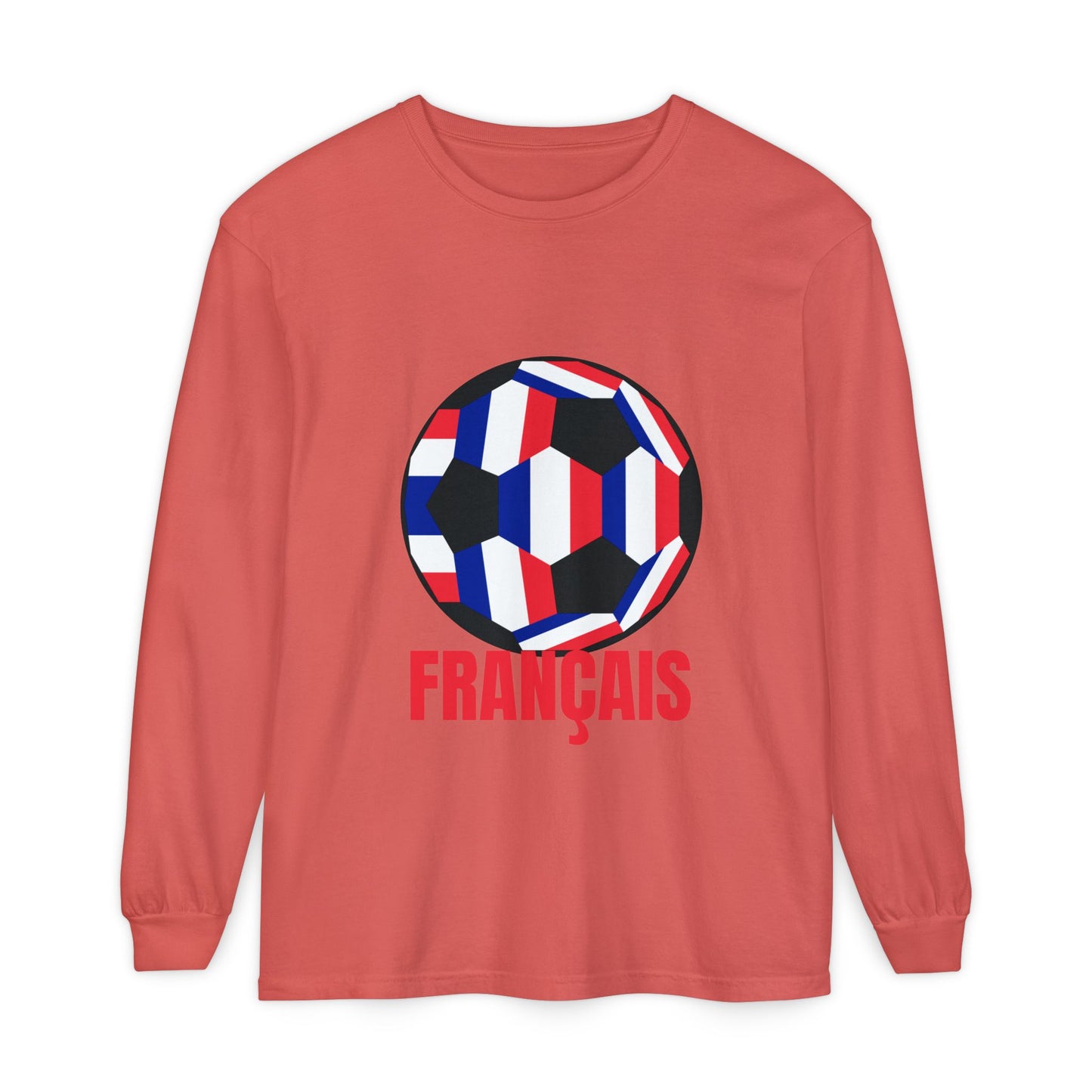 Francais Fan Specialty Soccer Ball Design Long Sleeve Tee