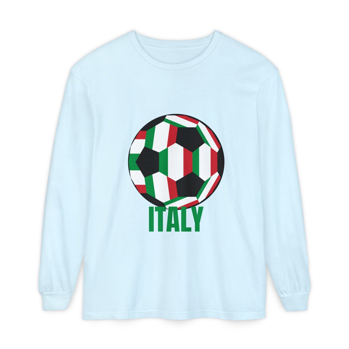 Italy Fan Specialty Soccer Ball Design Long Sleeve Tee