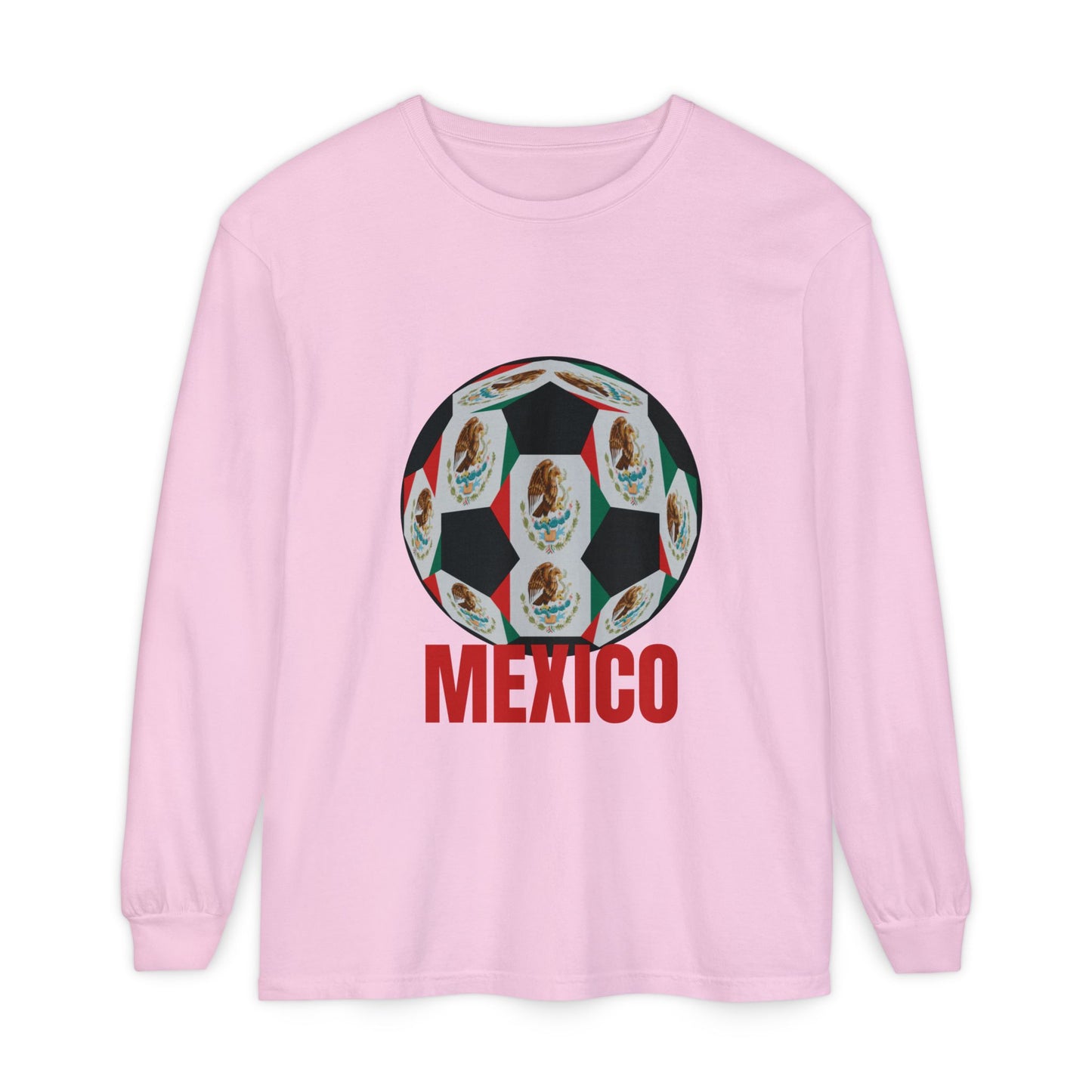 Mexico Fan Specialty Soccer Ball Design  Long Sleeve Tee