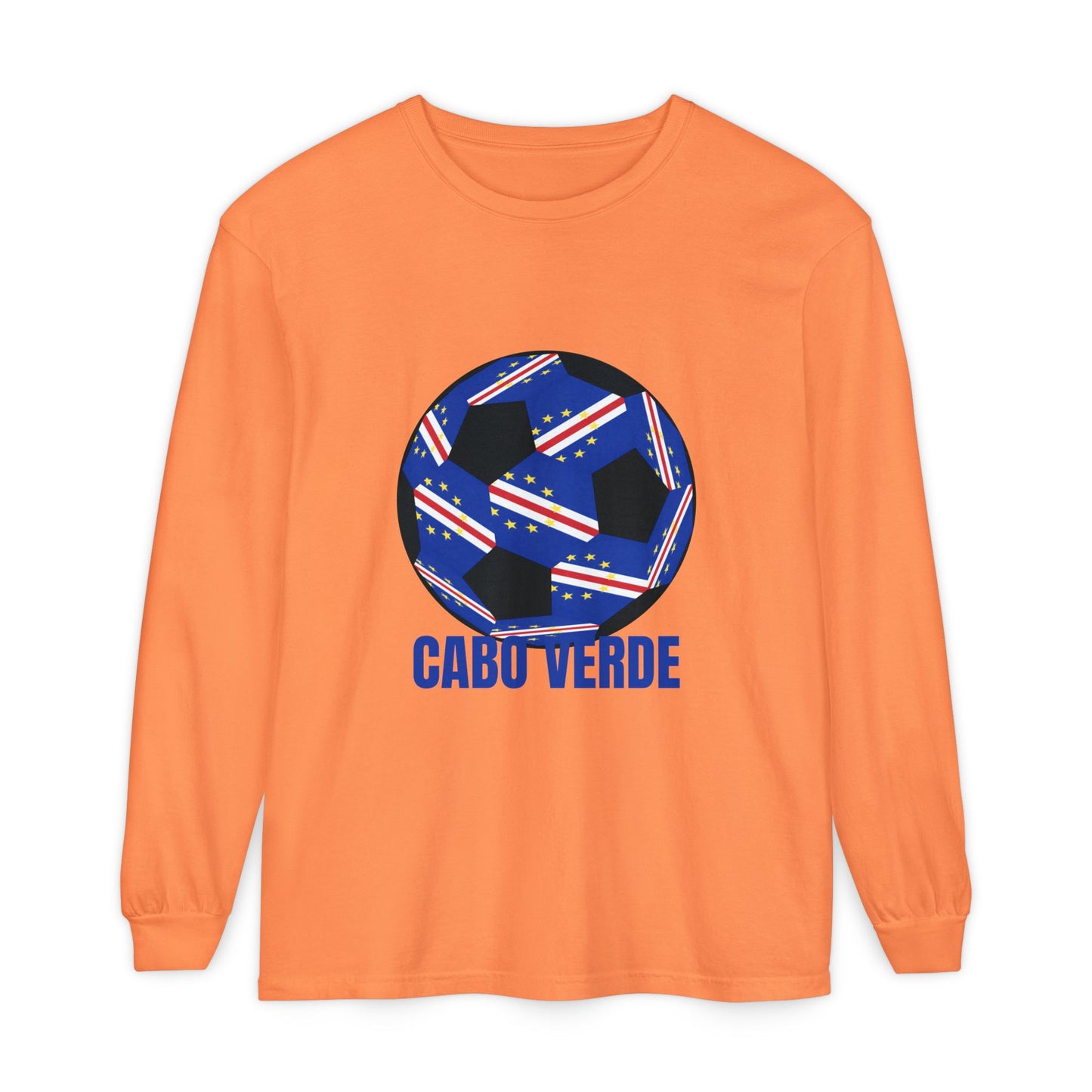Cabo Verde Fan Specialty Soccer Ball Design Ball Long Sleeve Tee