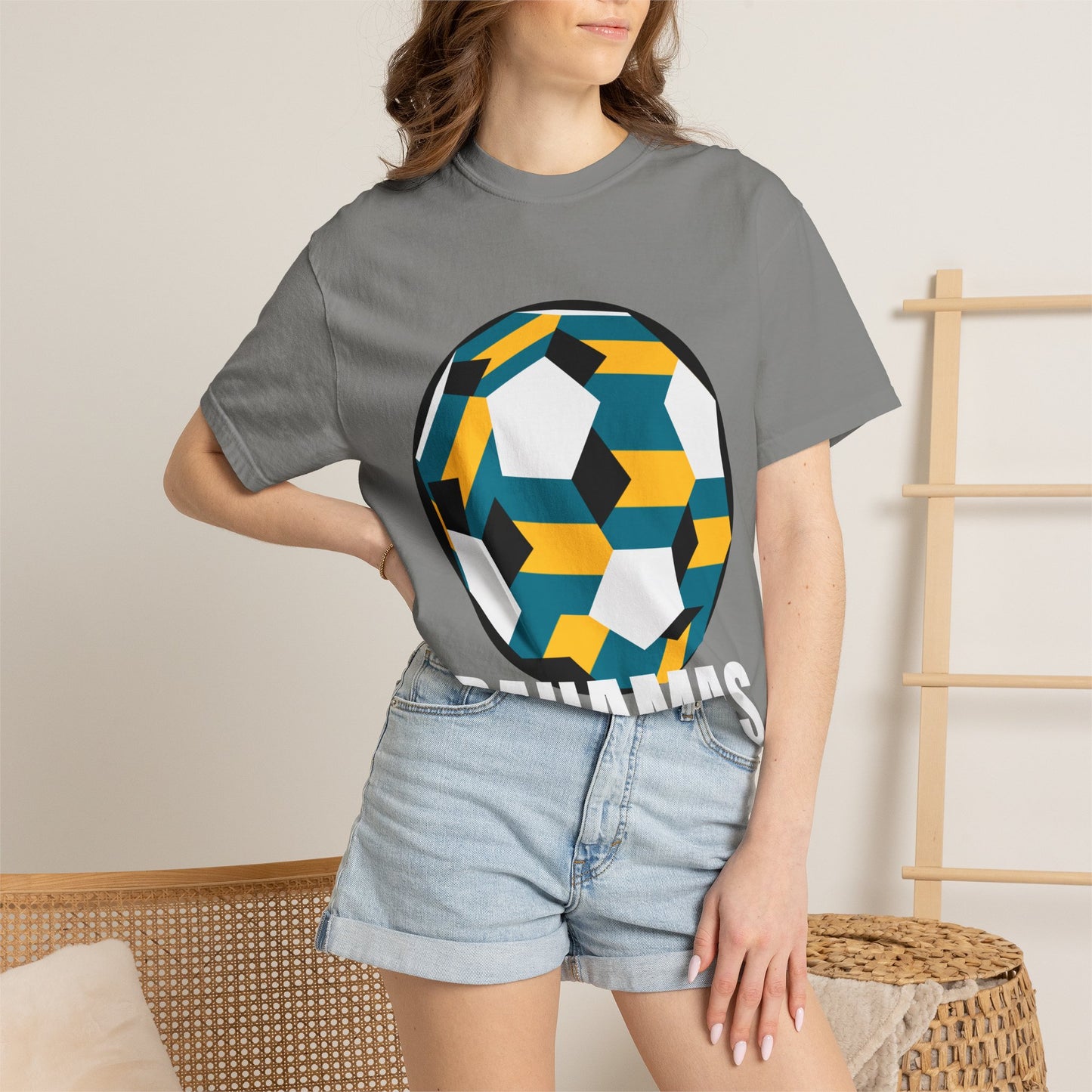 Bahamas Fan Specialty Soccer Ball Design T Shirt