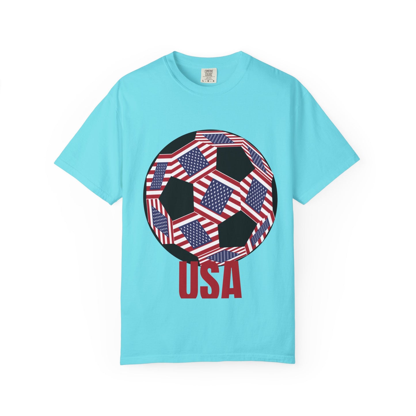 Patriotic USA Fan Specialty Soccer Ball Design T Shirt