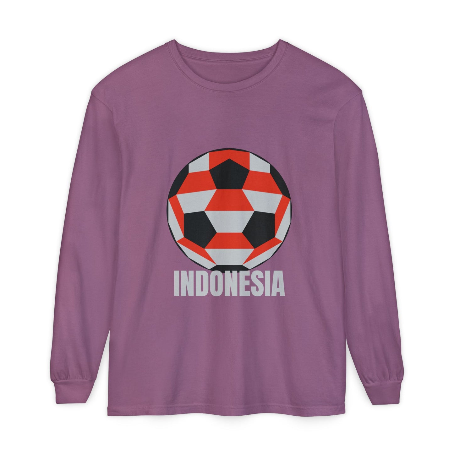 Indonesia Fan Specialty Soccer Ball Design Long Sleeve Tee