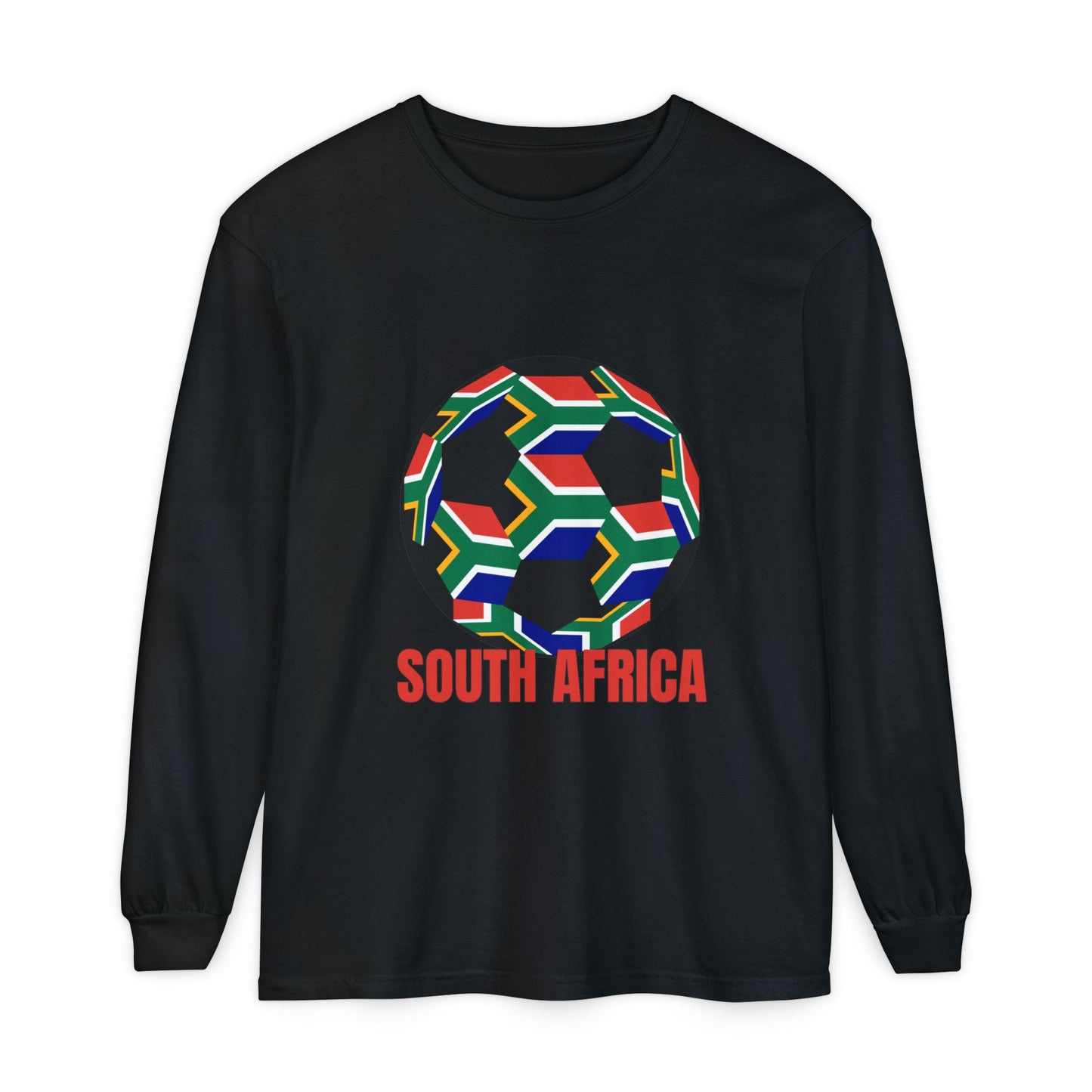 South Africa Fan Specialty Soccer Ball Design Long Sleeve Tee