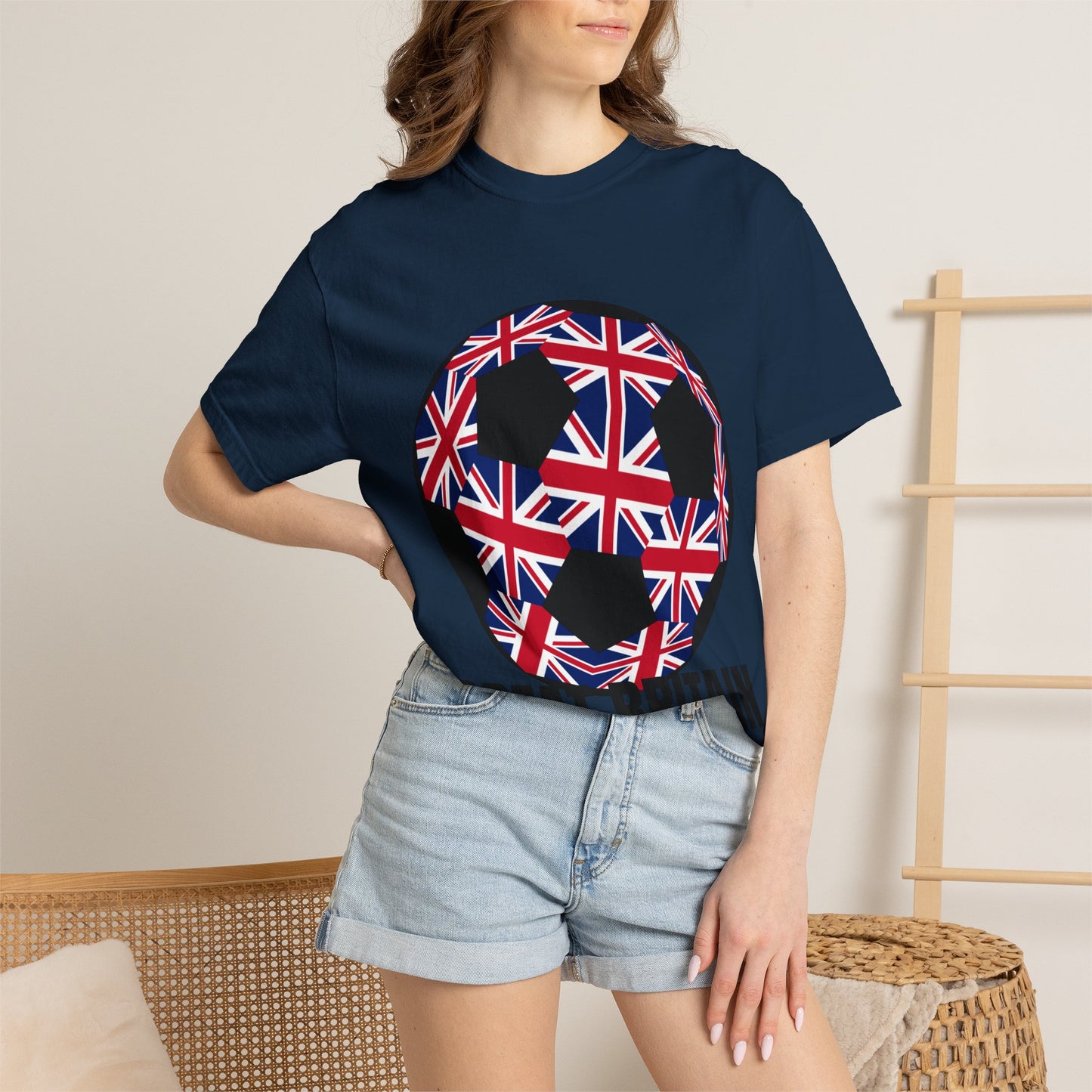 Great Britain Fan Specialty Soccer Ball Design T Shirt