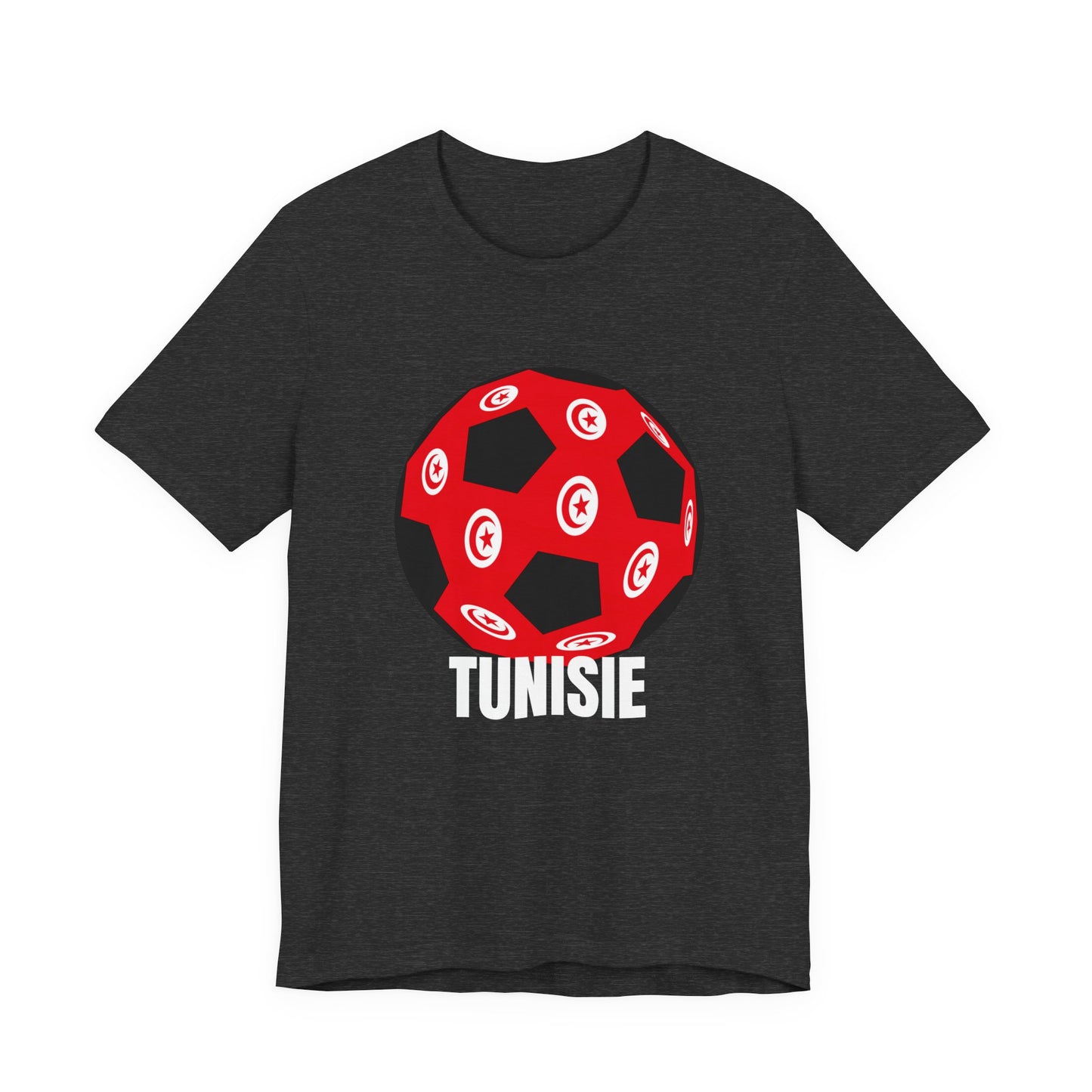 Tunisie Fan Specialty Soccer Ball Design T Shirt White Text