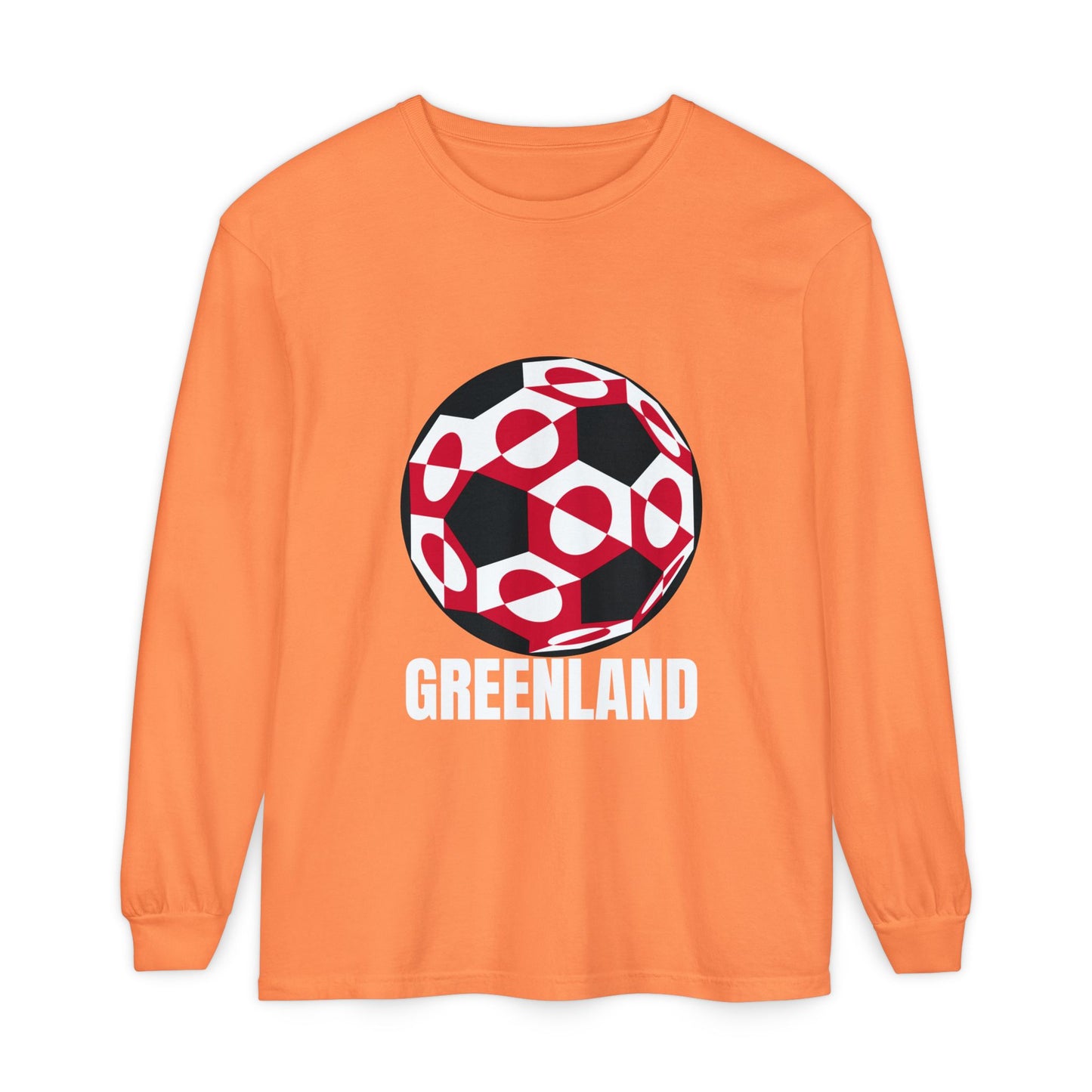 Greenland Fan Specialty Soccer Ball Design Long Sleeve Tee