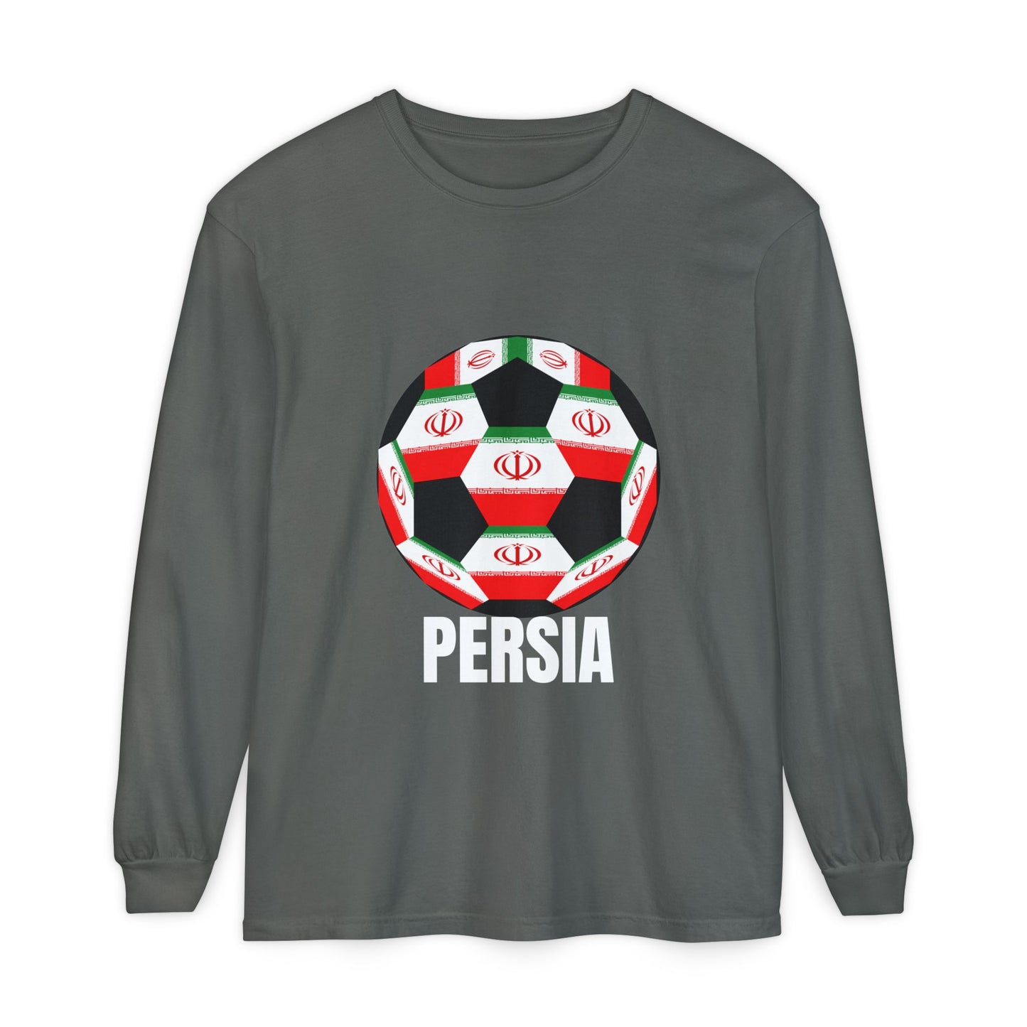 Persia Fan Specialty Soccer Ball Design Long Sleeve Shirt