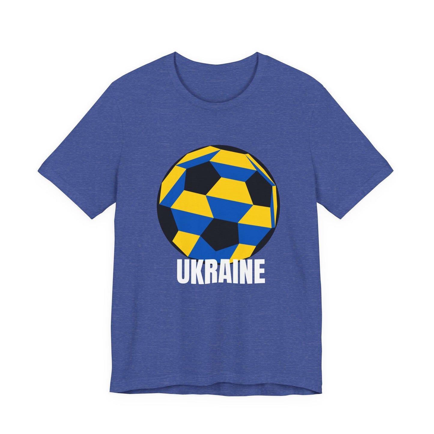 Ukraine Fan Specialty Soccer Ball Design T Shirt White Text