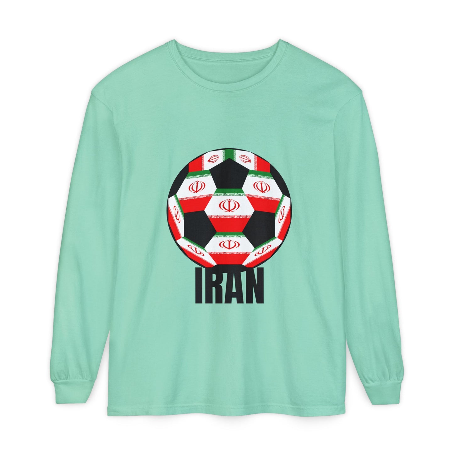 Iran Fan Specialty Soccer Ball Design Long Sleeve Shirt