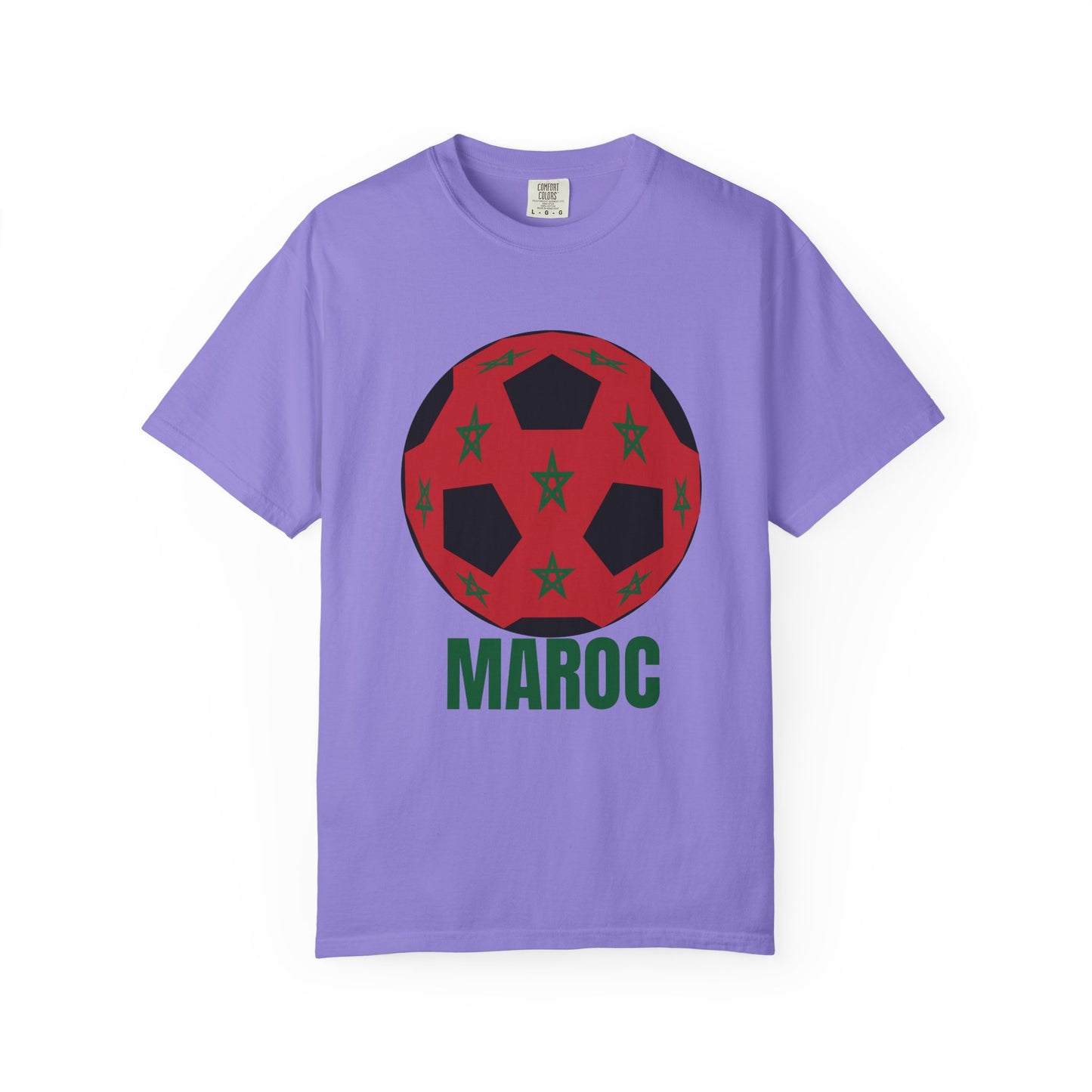 Morocco Maroc Fan Specialty Soccer Ball Design T Shirt Green Print