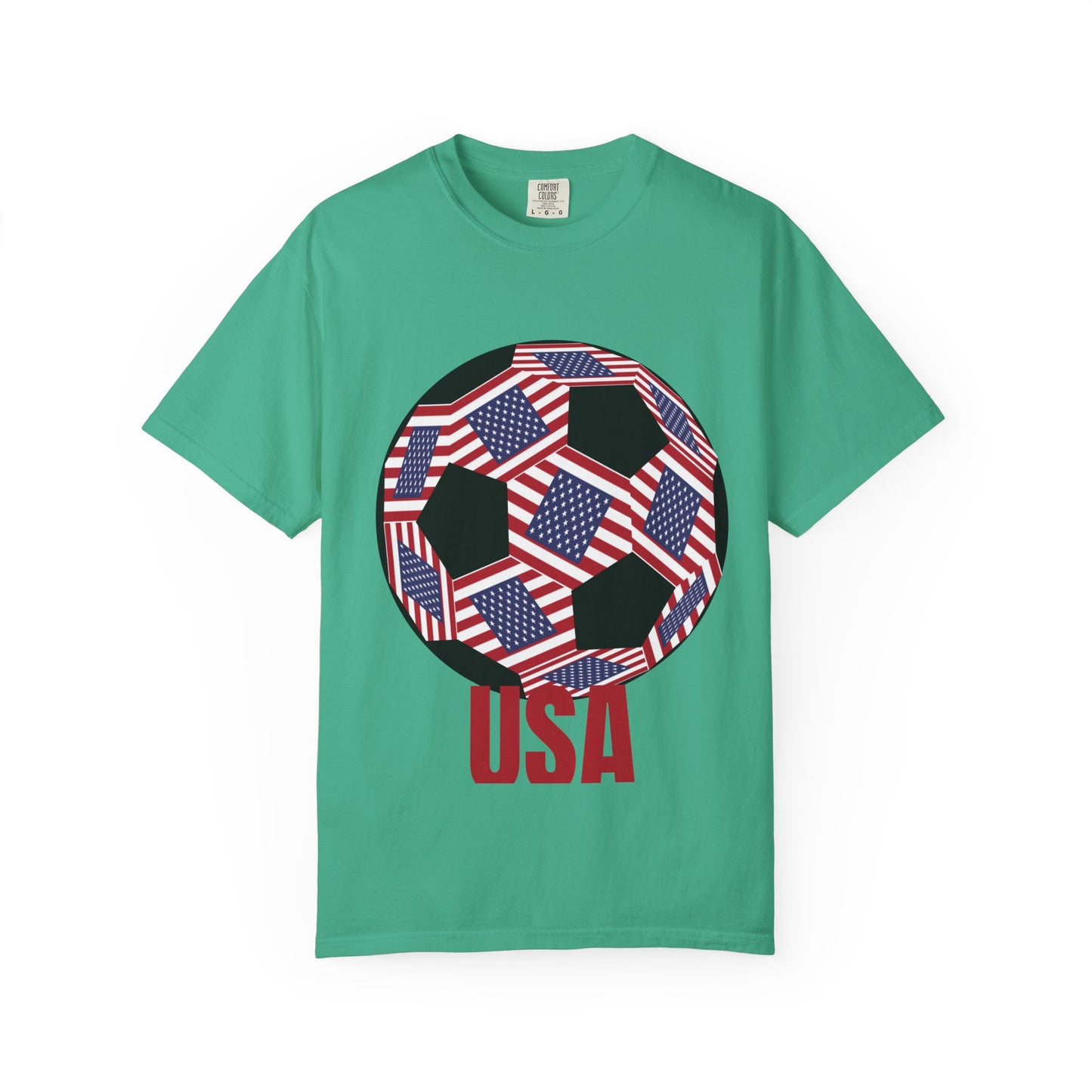 Patriotic USA Fan Specialty Soccer Ball Design T Shirt