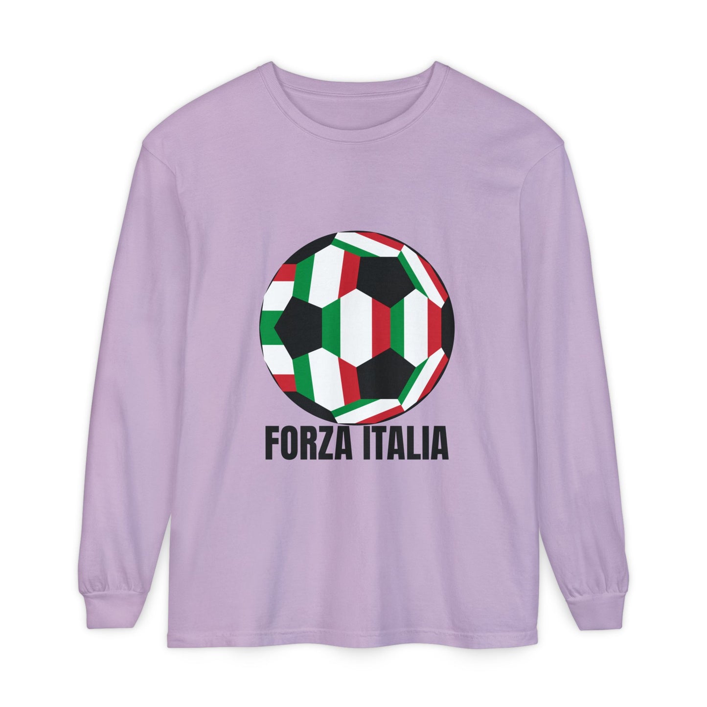 Forza Italia Fan Specialty Soccer Ball Design Long Sleeve T-Shirt