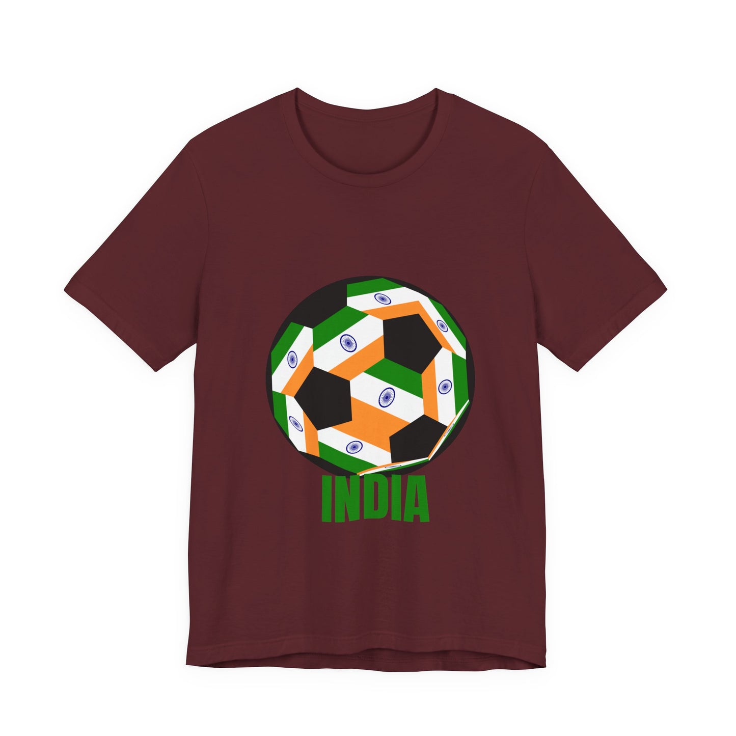India Fan Specialty Soccer Ball Design T Shirt