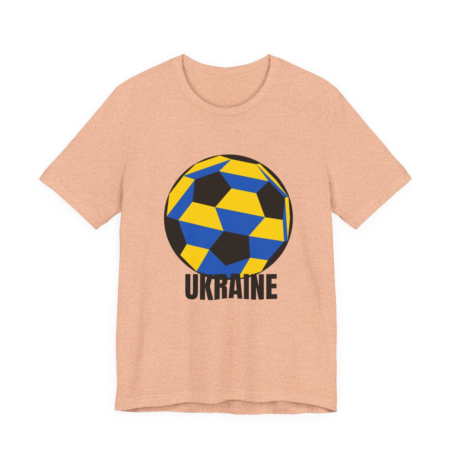 Ukraine Fan Specialty Soccer Ball Design T Shirt Black Text