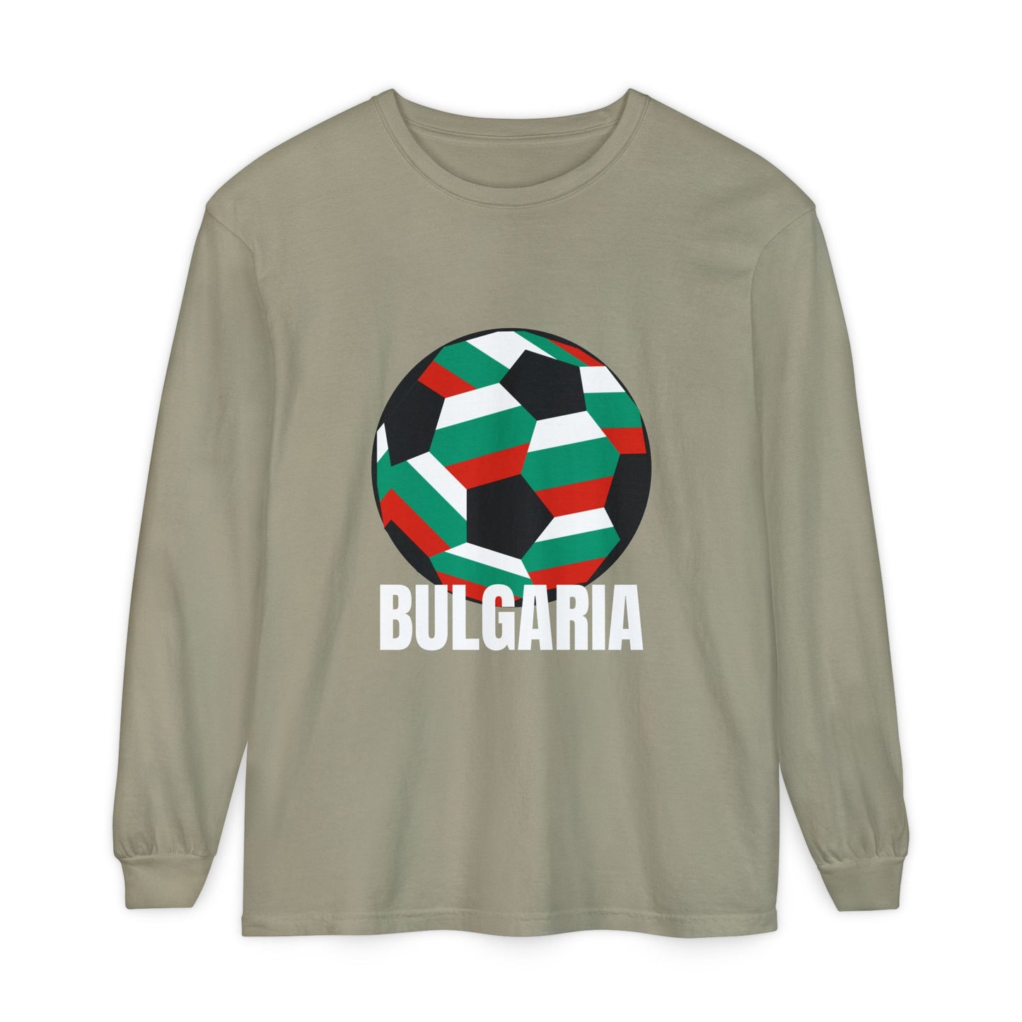 Bulgaria Fan Specialty Soccer Ball Design Long Sleeve Tee