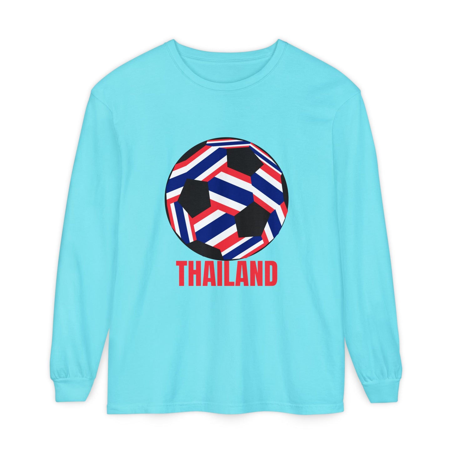 Thailand Fan Specialty Soccer Ball Design Long Sleeve T-Shirt