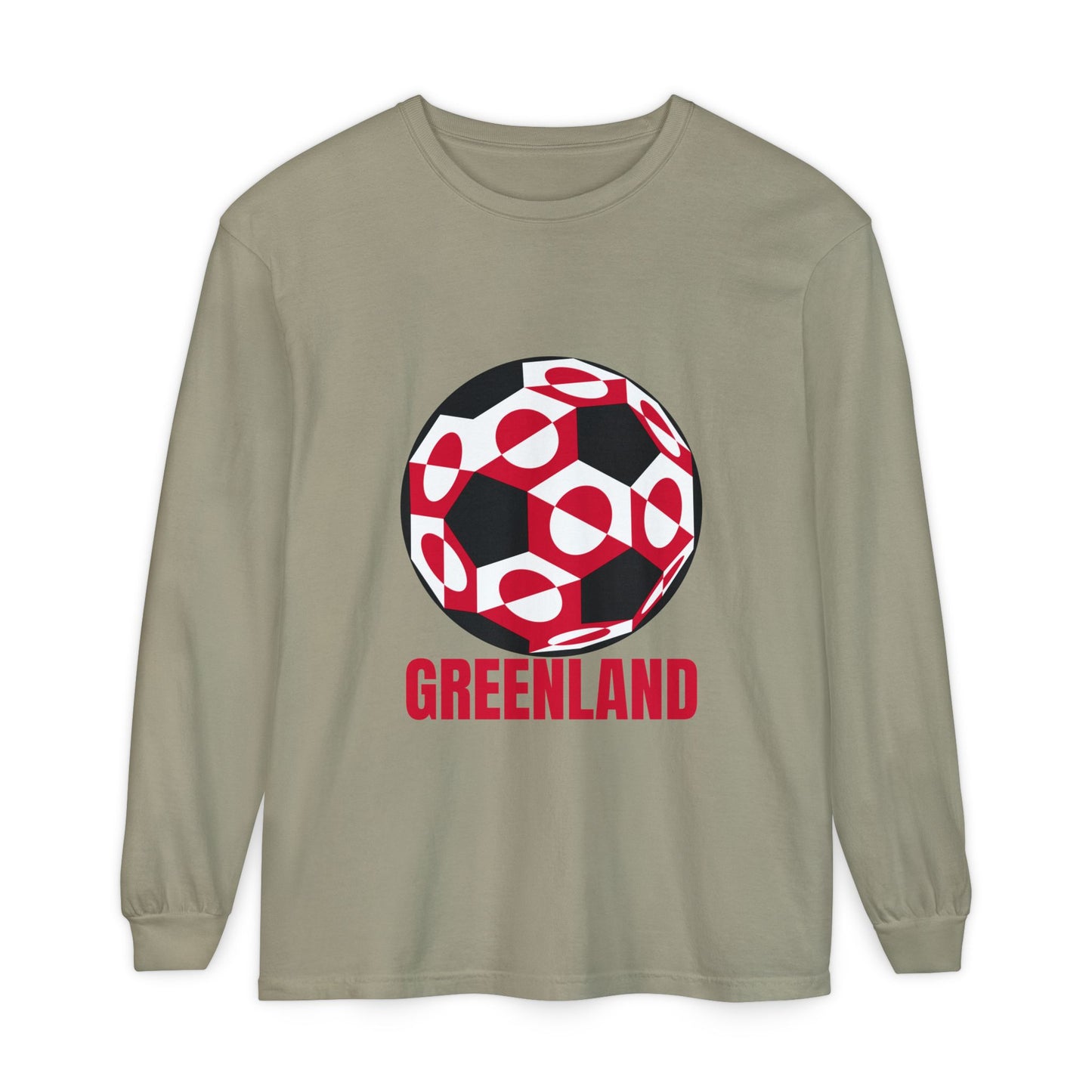Greenland Fan Specialty Soccer Ball Design Long Sleeve Shirt