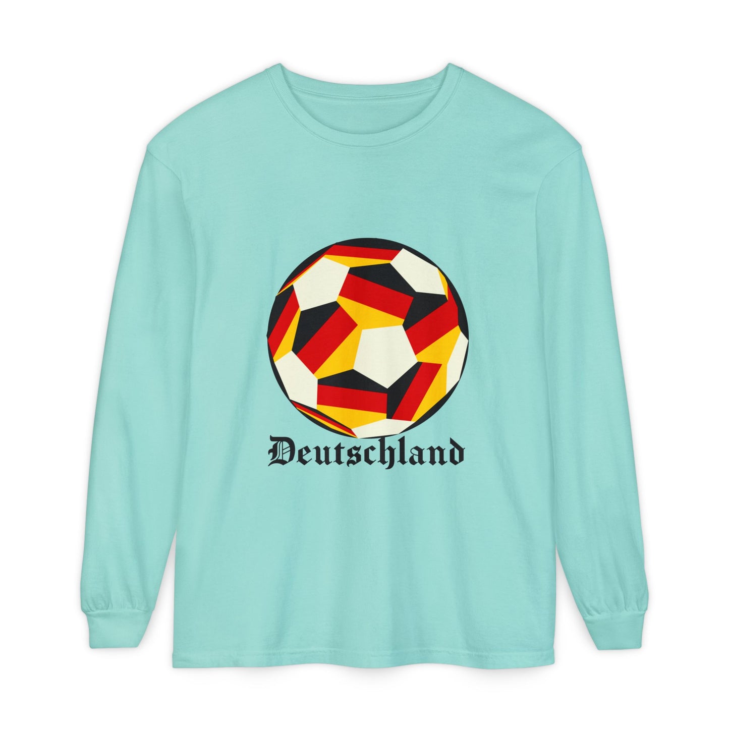 Germany Fan Specialty Soccer Ball Design Long Sleeve Tee