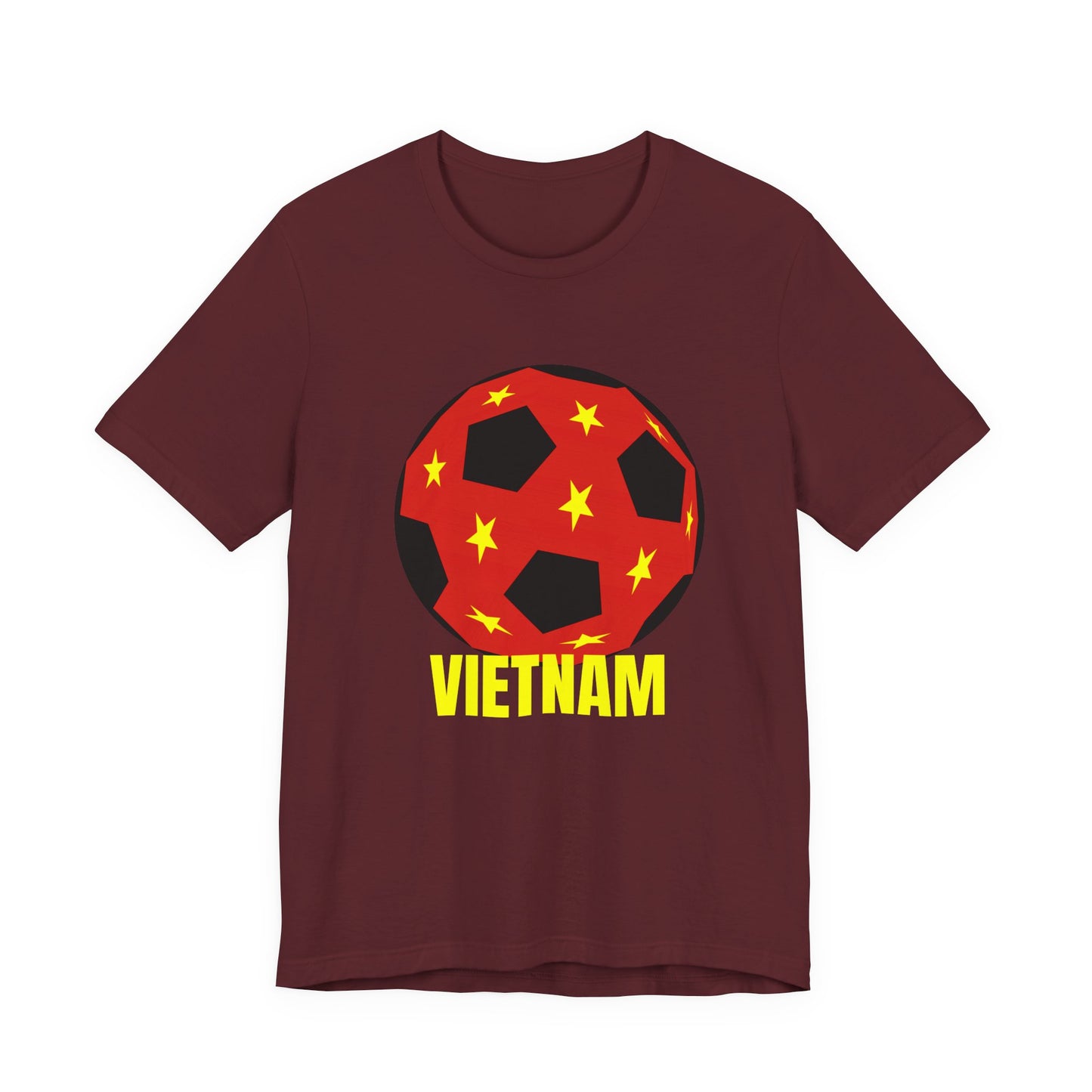 Vietnam Fan Specialty Soccer Ball Design T Shirt Red Text