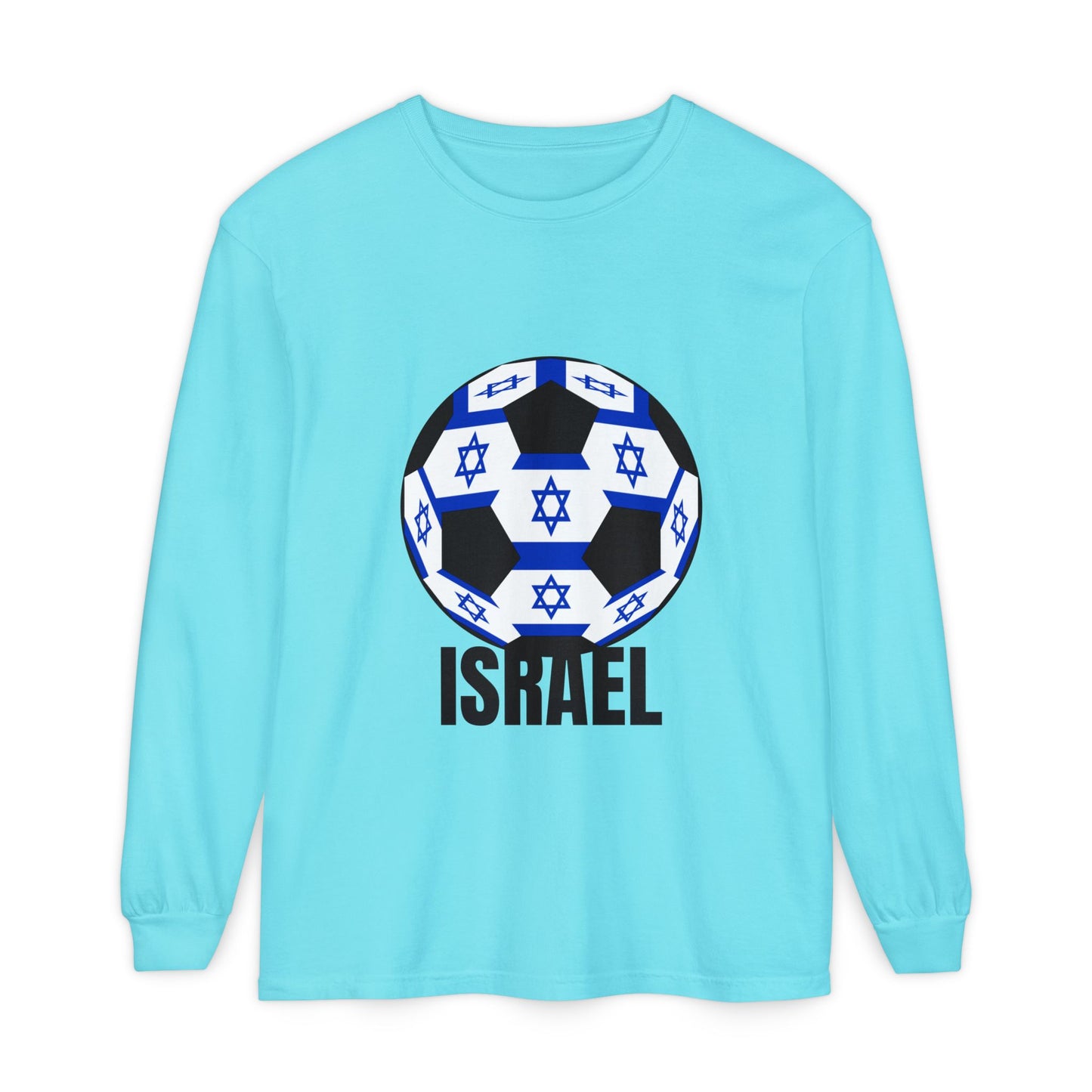 Israel Fan Specialty Soccer Ball Design Long Sleeve Tee
