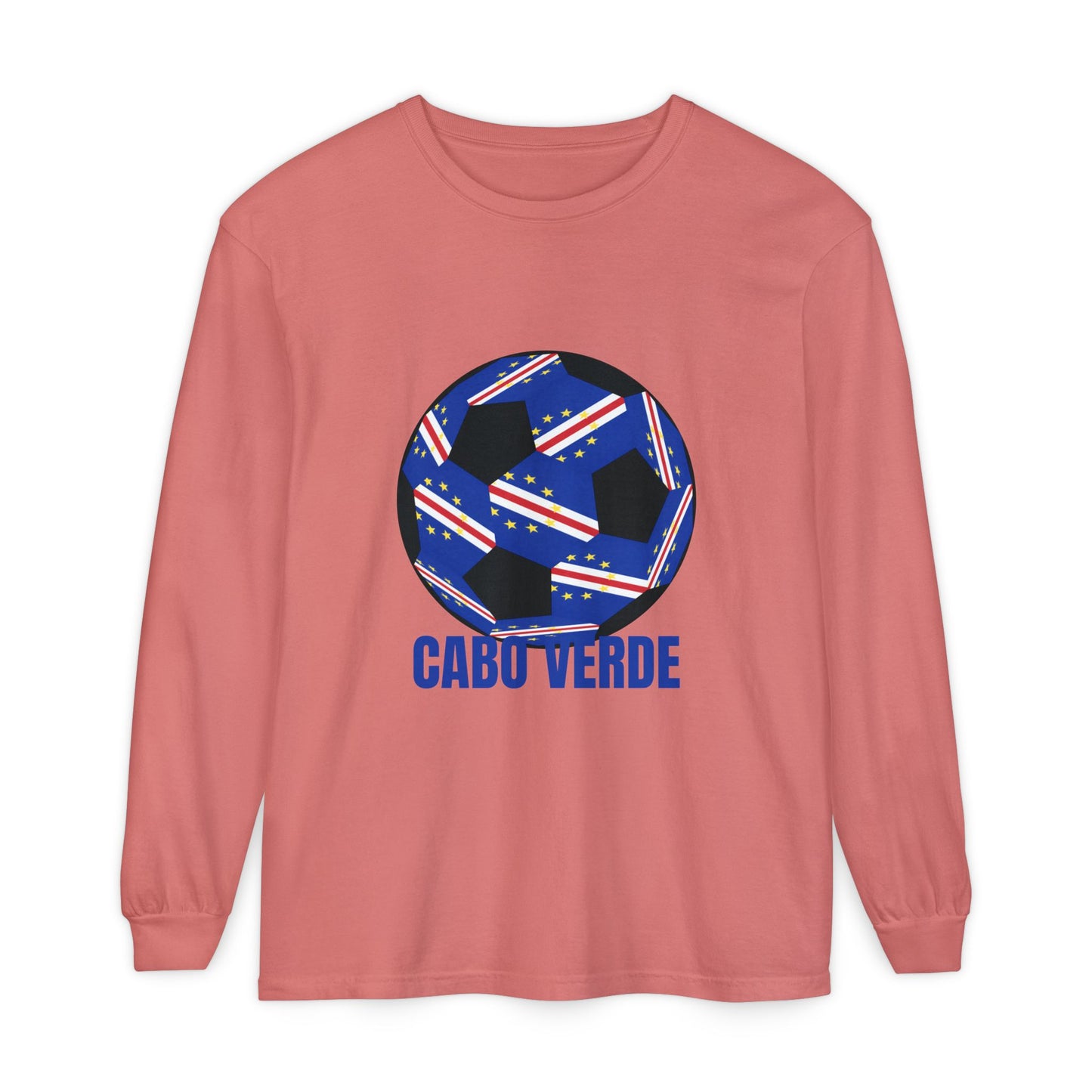 Cabo Verde Fan Specialty Soccer Ball Design Ball Long Sleeve Tee