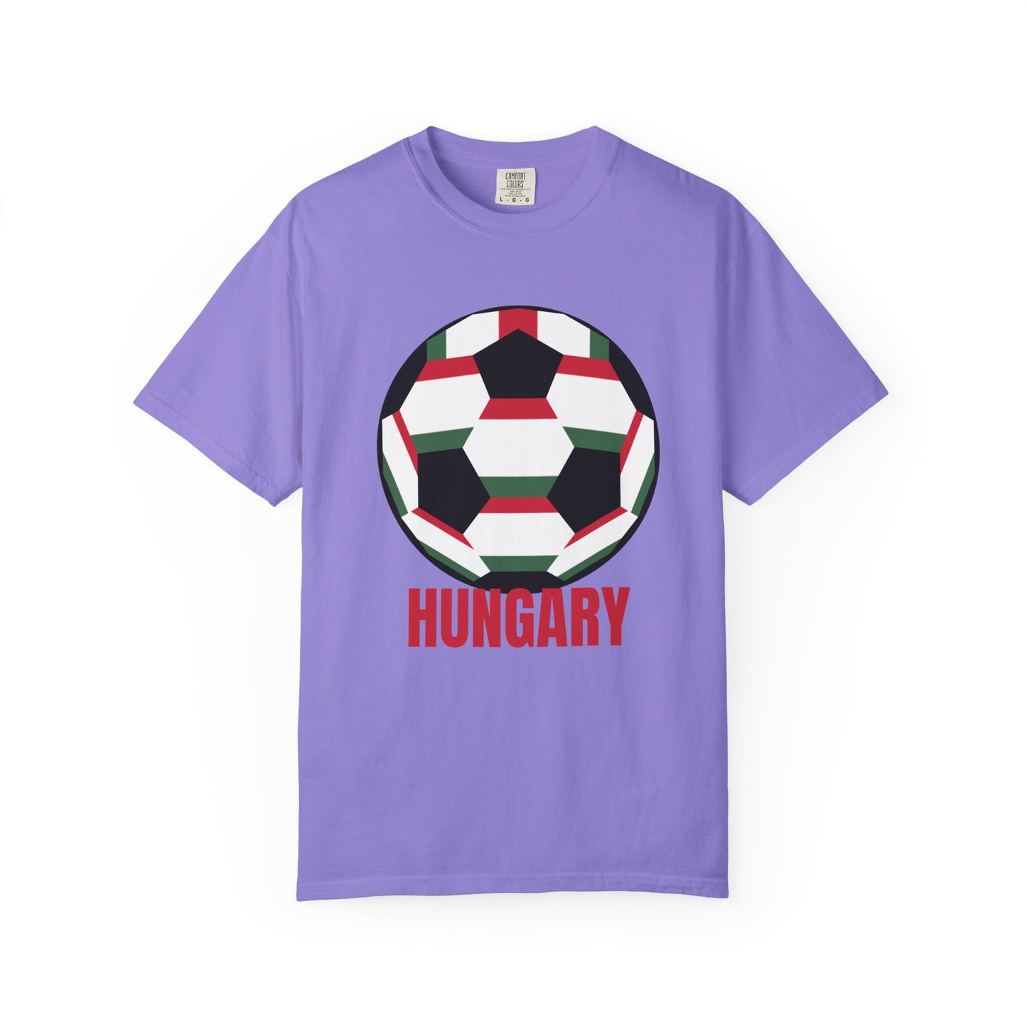 Hungary Fan Specialty Soccer Ball Design T Shirt Red Print