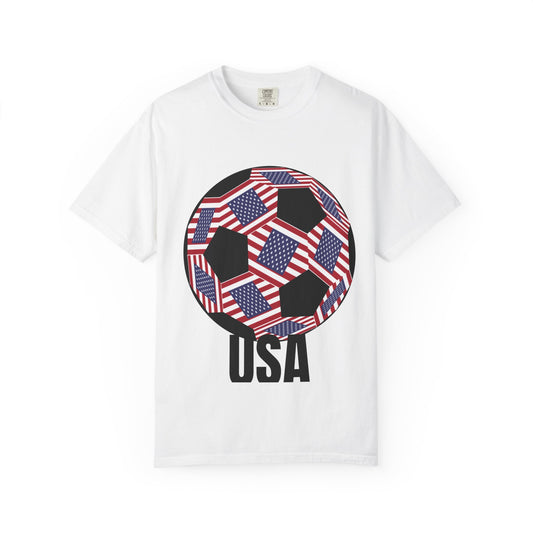 Patriotic USA Fan Specialty Soccer Ball Design T Shirt
