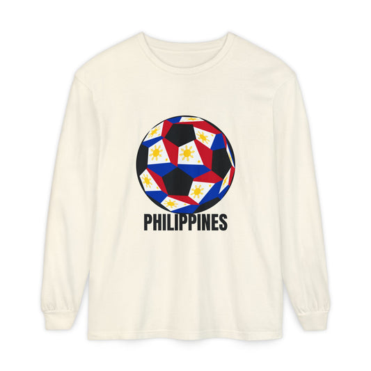 Philippines Fan Specialty Soccer Ball Design Long Sleeve Tee