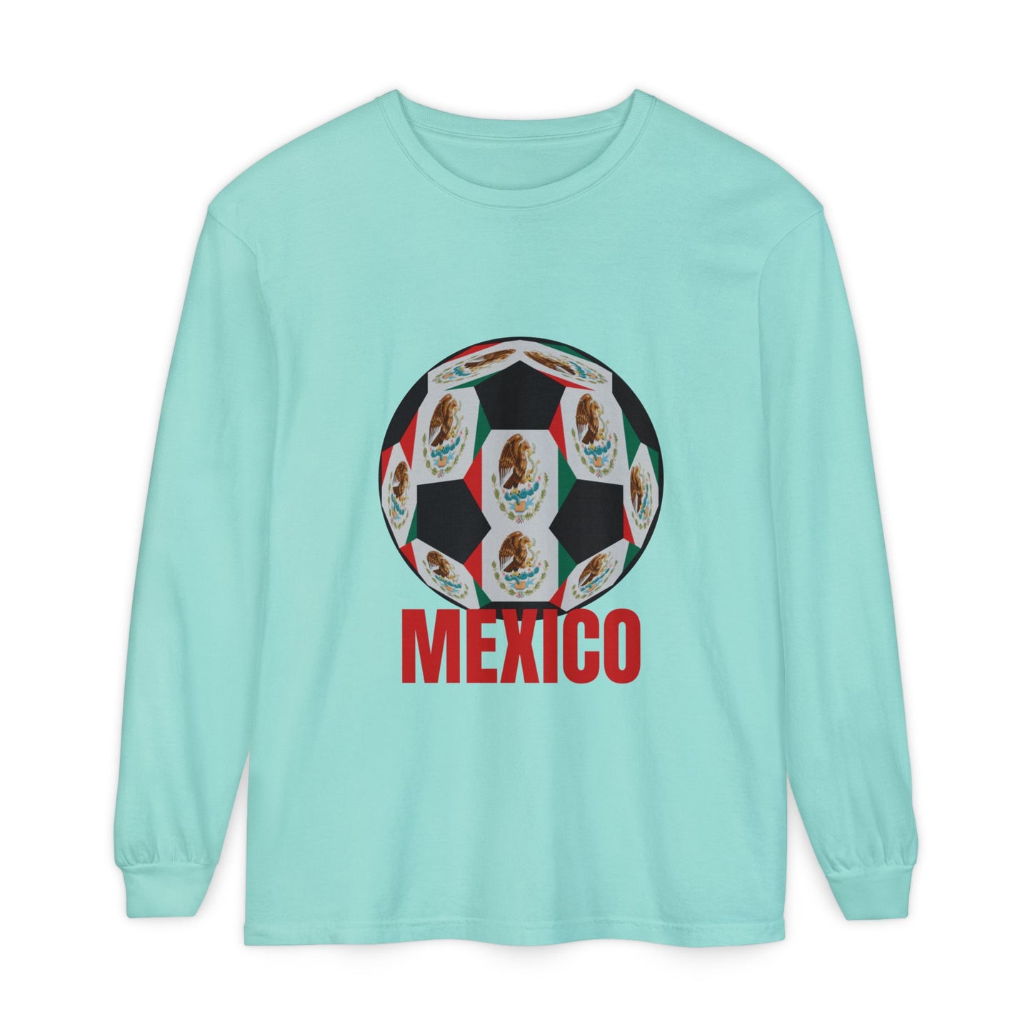 Mexico Fan Specialty Soccer Ball Design  Long Sleeve Tee