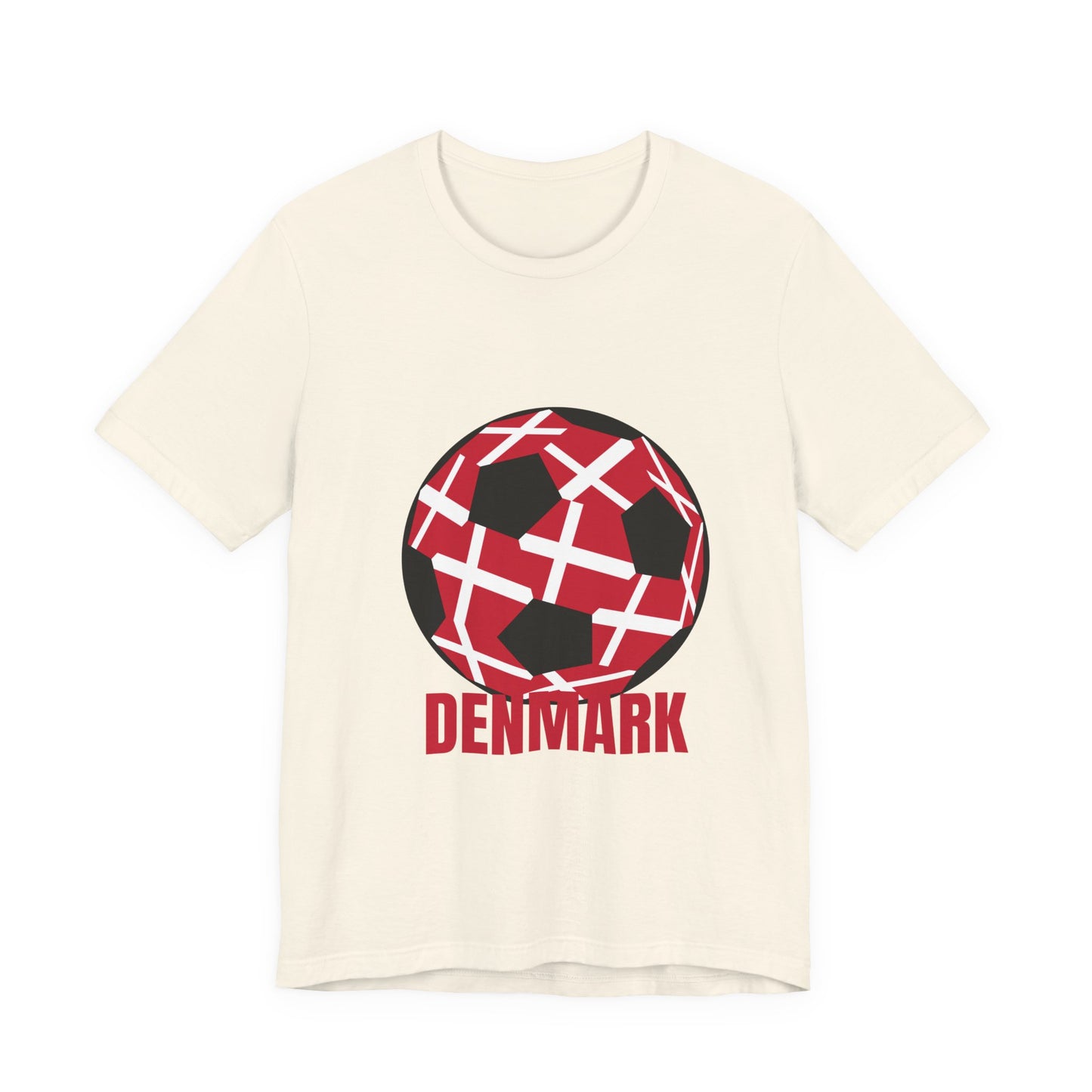 Denmark Fan Specialty Soccer Ball Design Sleeve Tee