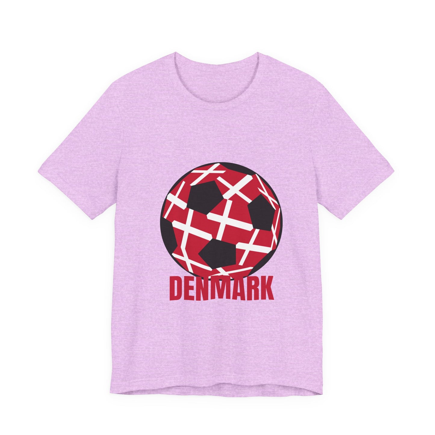 Denmark Fan Specialty Soccer Ball Design Sleeve Tee