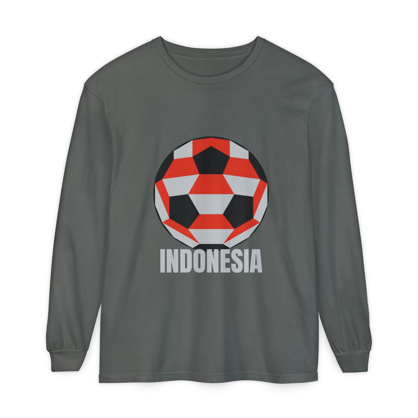 Indonesia Fan Specialty Soccer Ball Design Long Sleeve Tee
