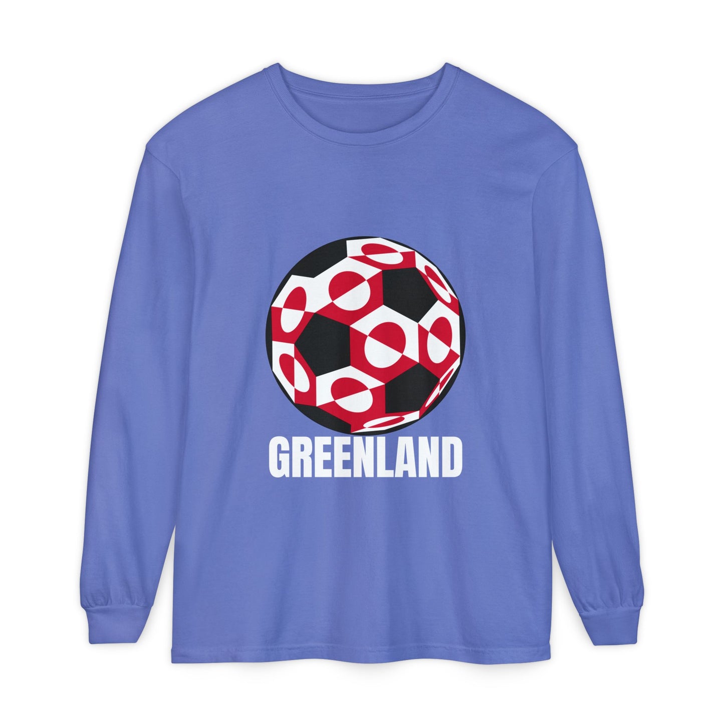 Greenland Fan Specialty Soccer Ball Design Long Sleeve Tee