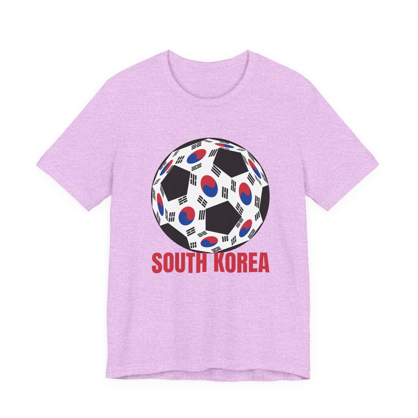 South Korea Fan Specialty Soccer Ball Design T Shirt Red Text