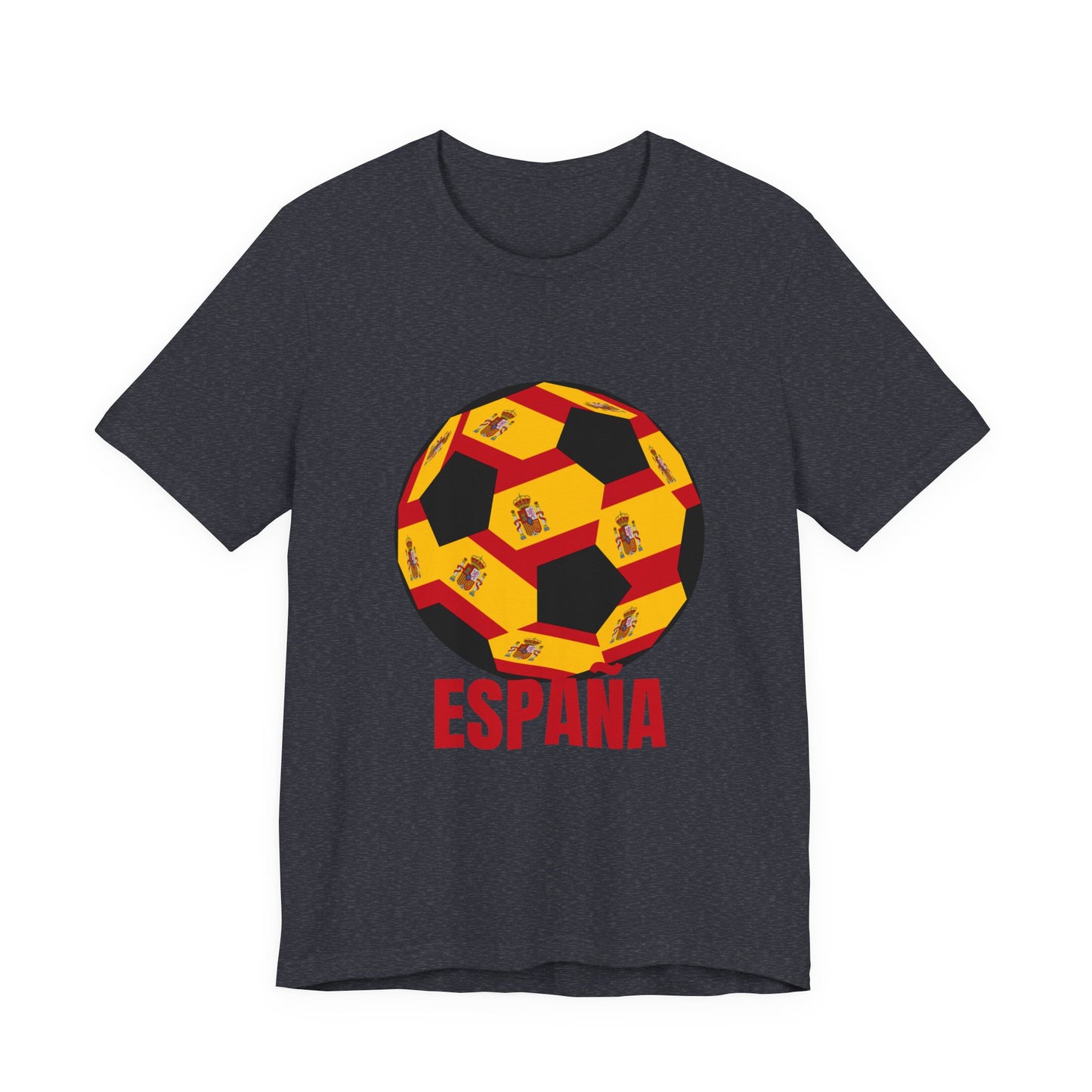 España Soccer Ball Design T-Shirt Red Text