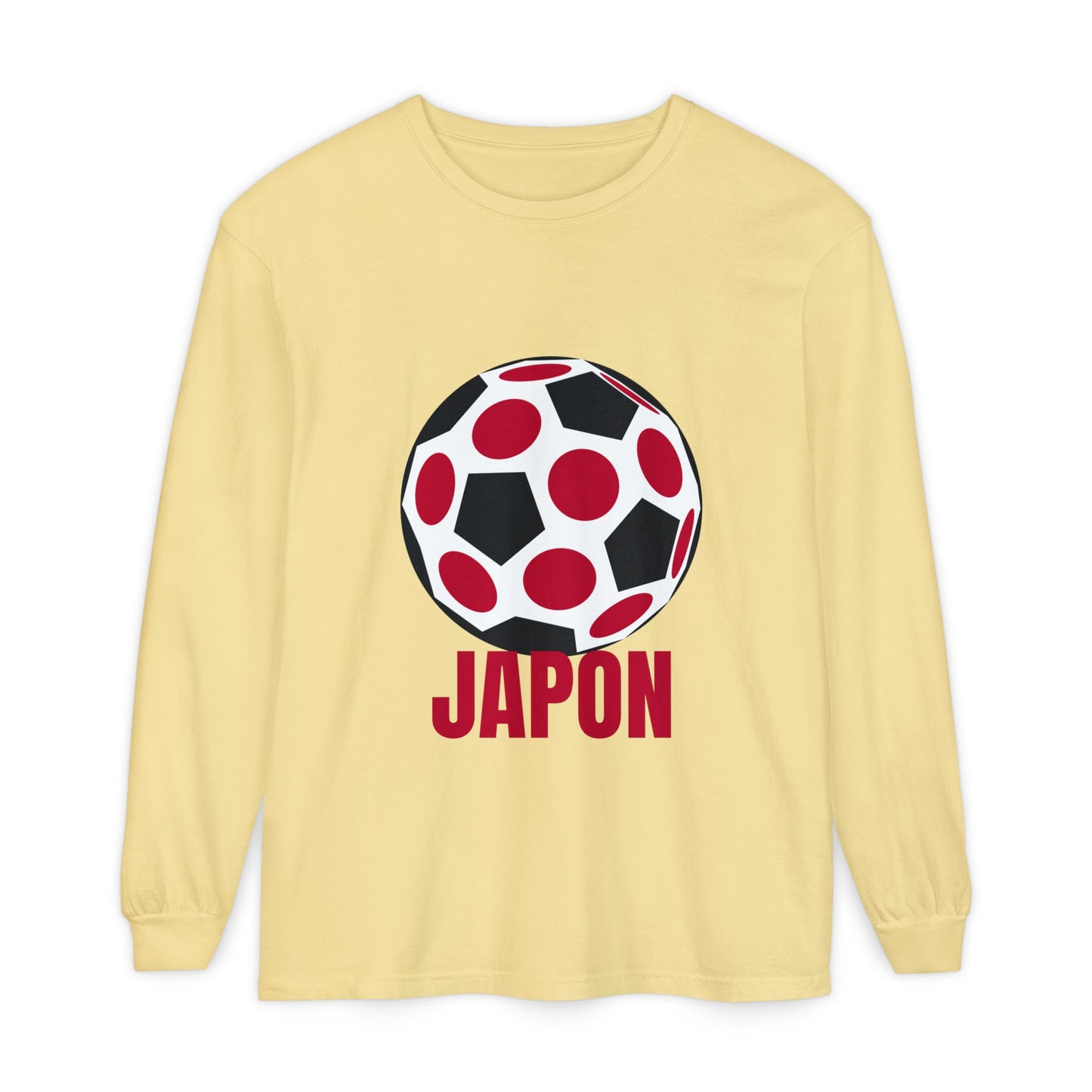 Japon Fan Specialty Soccer Ball Design Long Sleeve Tee