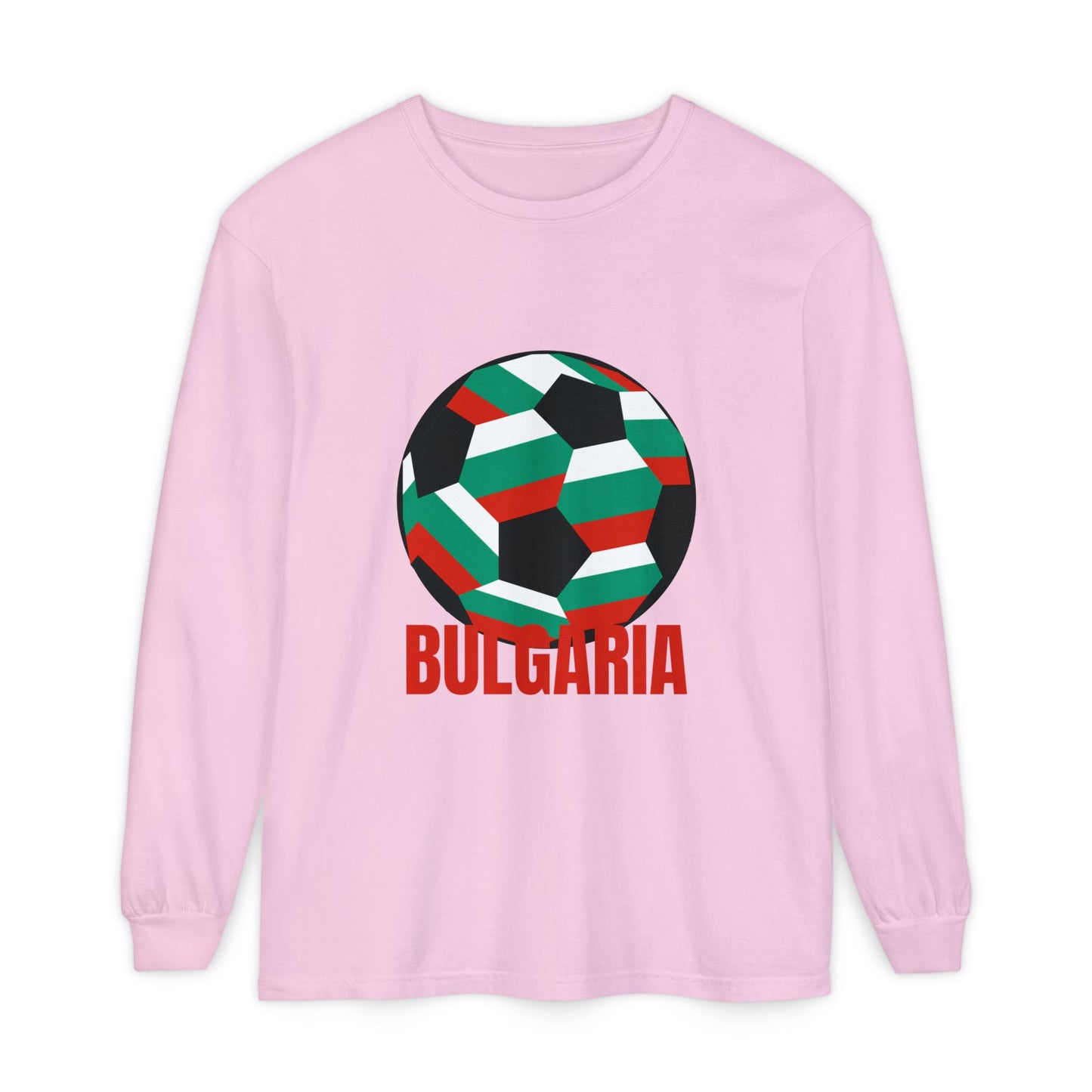 Bulgaria Fan Specialty Soccer Ball Design Long Sleeve Tee