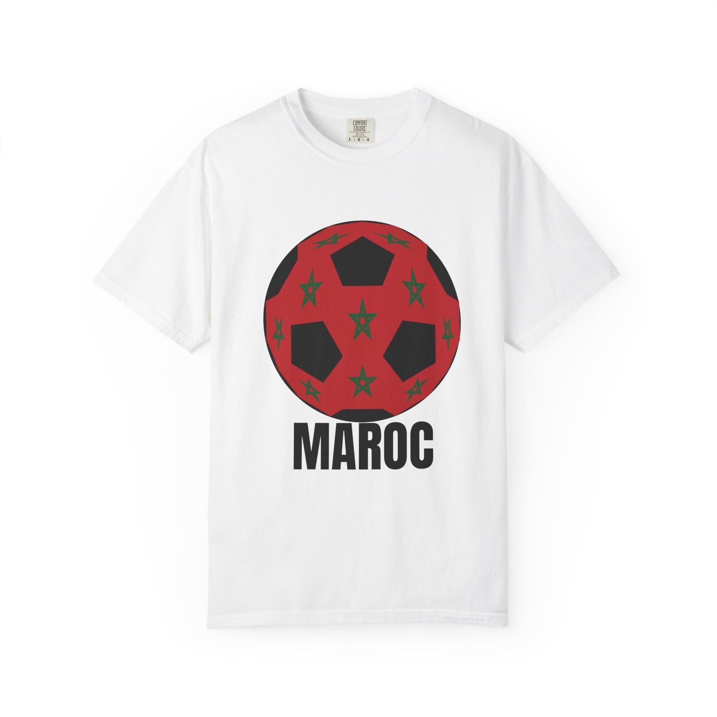 Morocco Maroc Fan Specialty Soccer Ball Design T Shirt