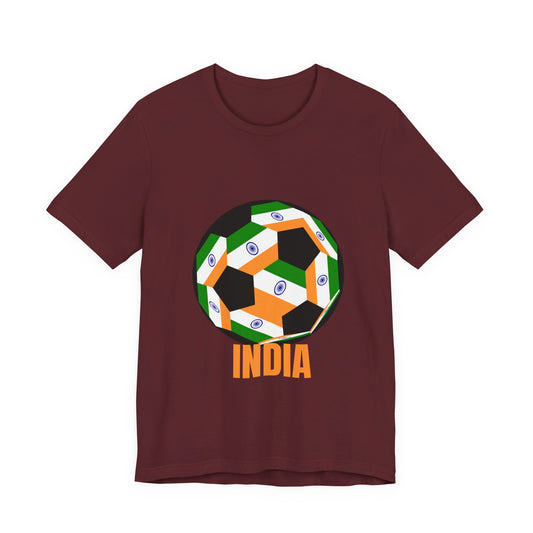 India Fan Specialty Soccer Ball Design T Shirt