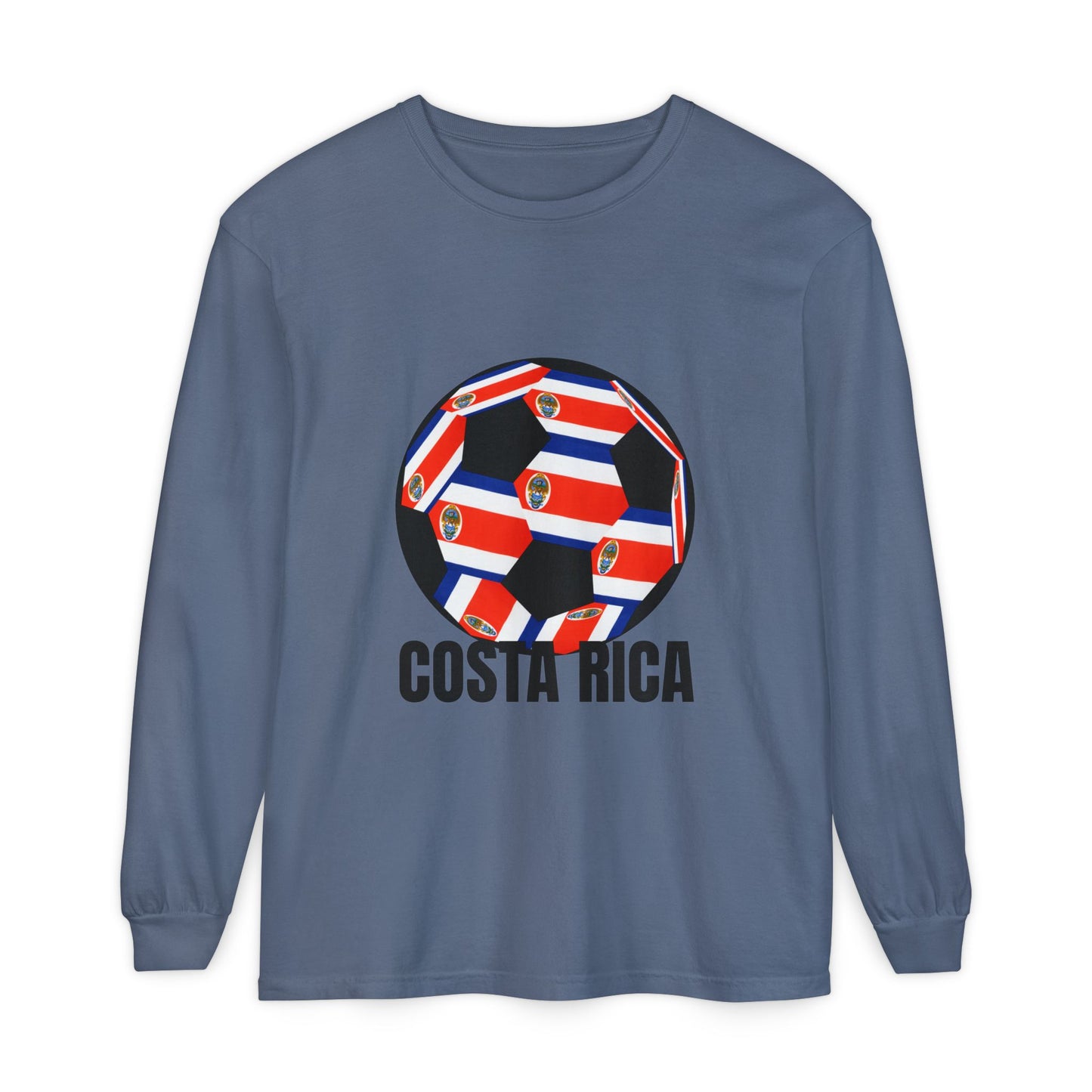 Costa Rica Fan Specialty Soccer Ball Long Sleeve Tee