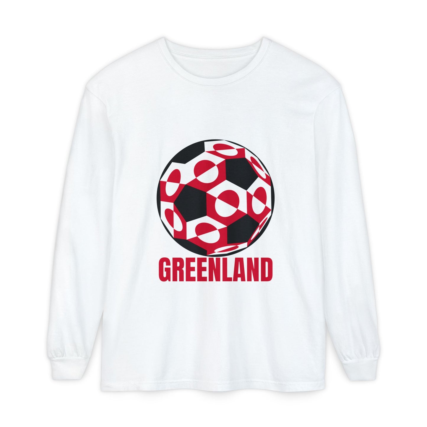 Greenland Fan Specialty Soccer Ball Design Long Sleeve Shirt