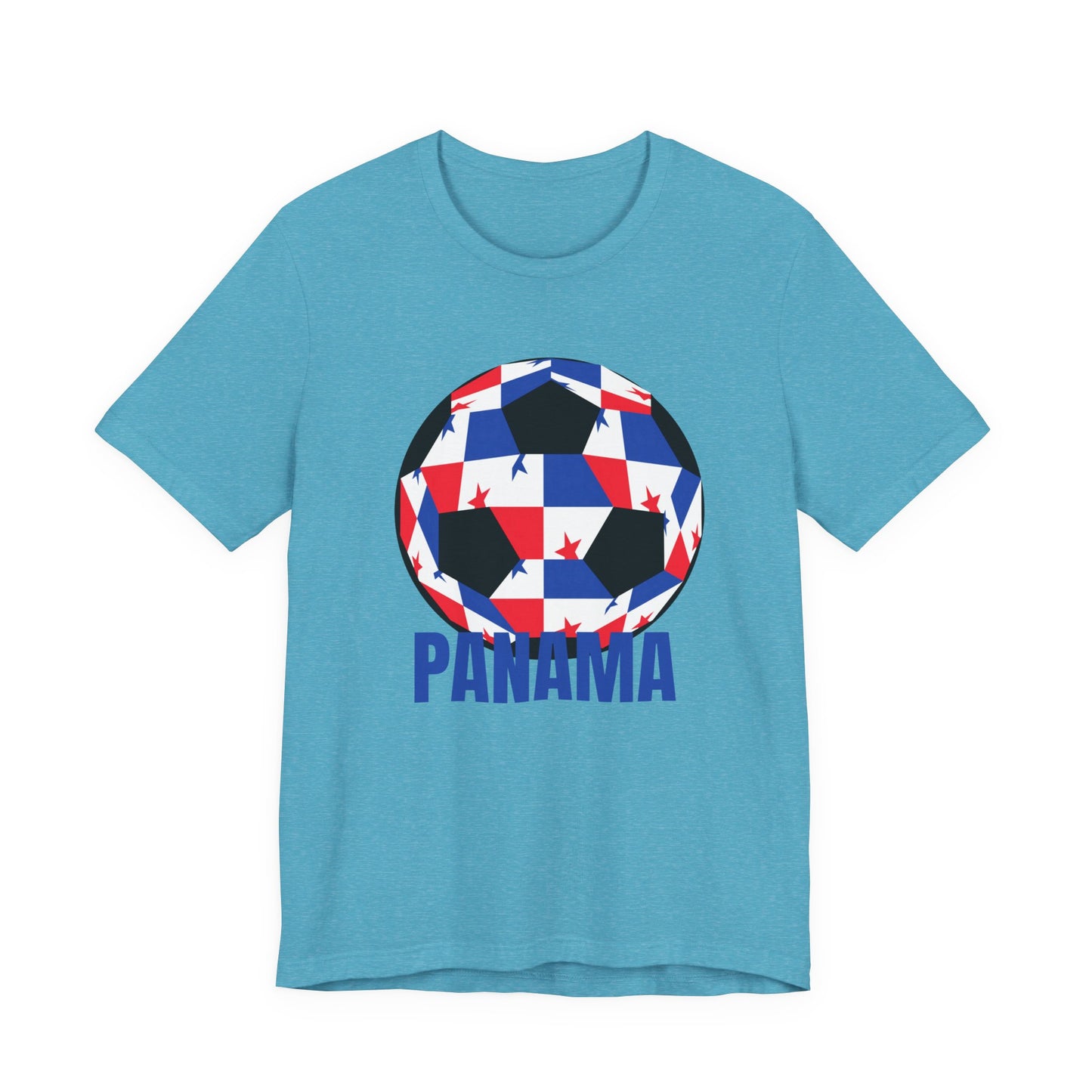 Panama Fan Specialty Soccer Ball Design T Shirt Black Text