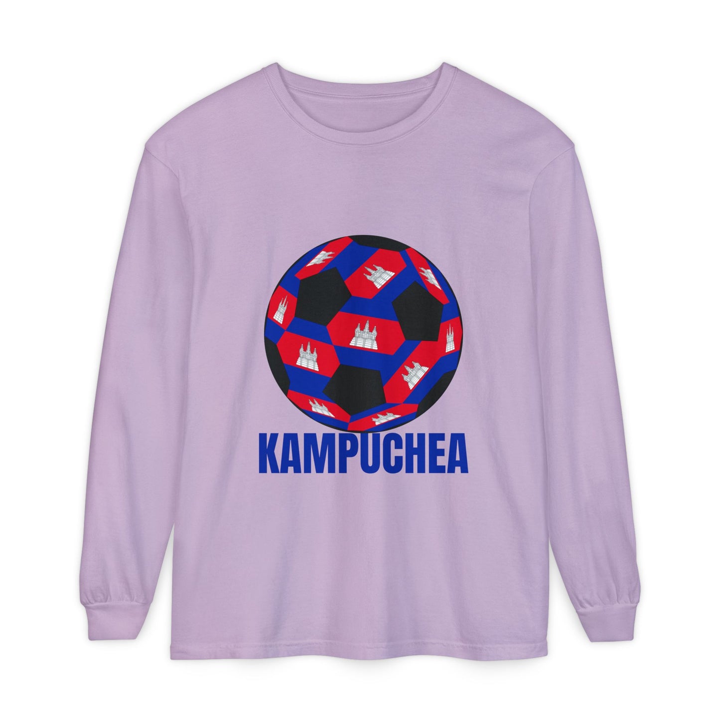 Kampuchea Fan Specialty Soccer Ball Design  Long Sleeve Tee