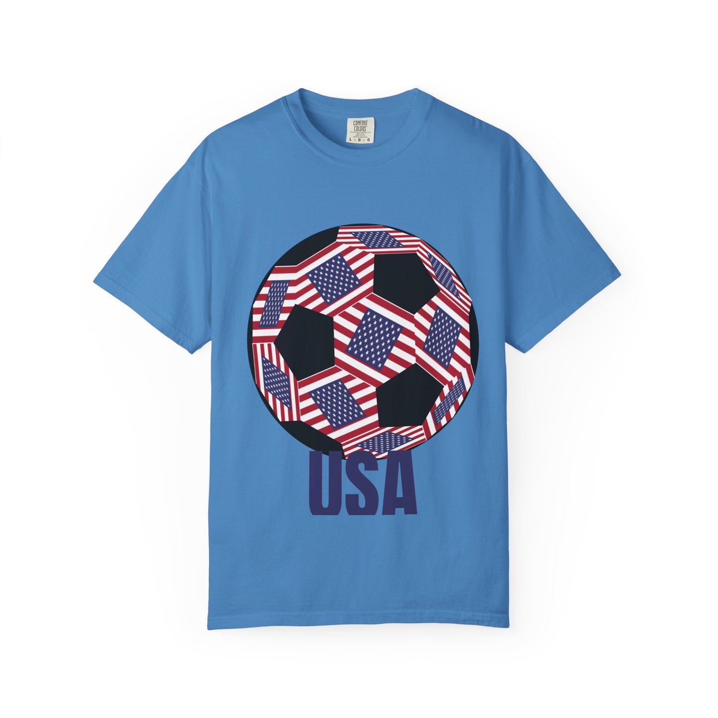 Patriotic USA Fan Specialty Soccer Ball Design T Shirt