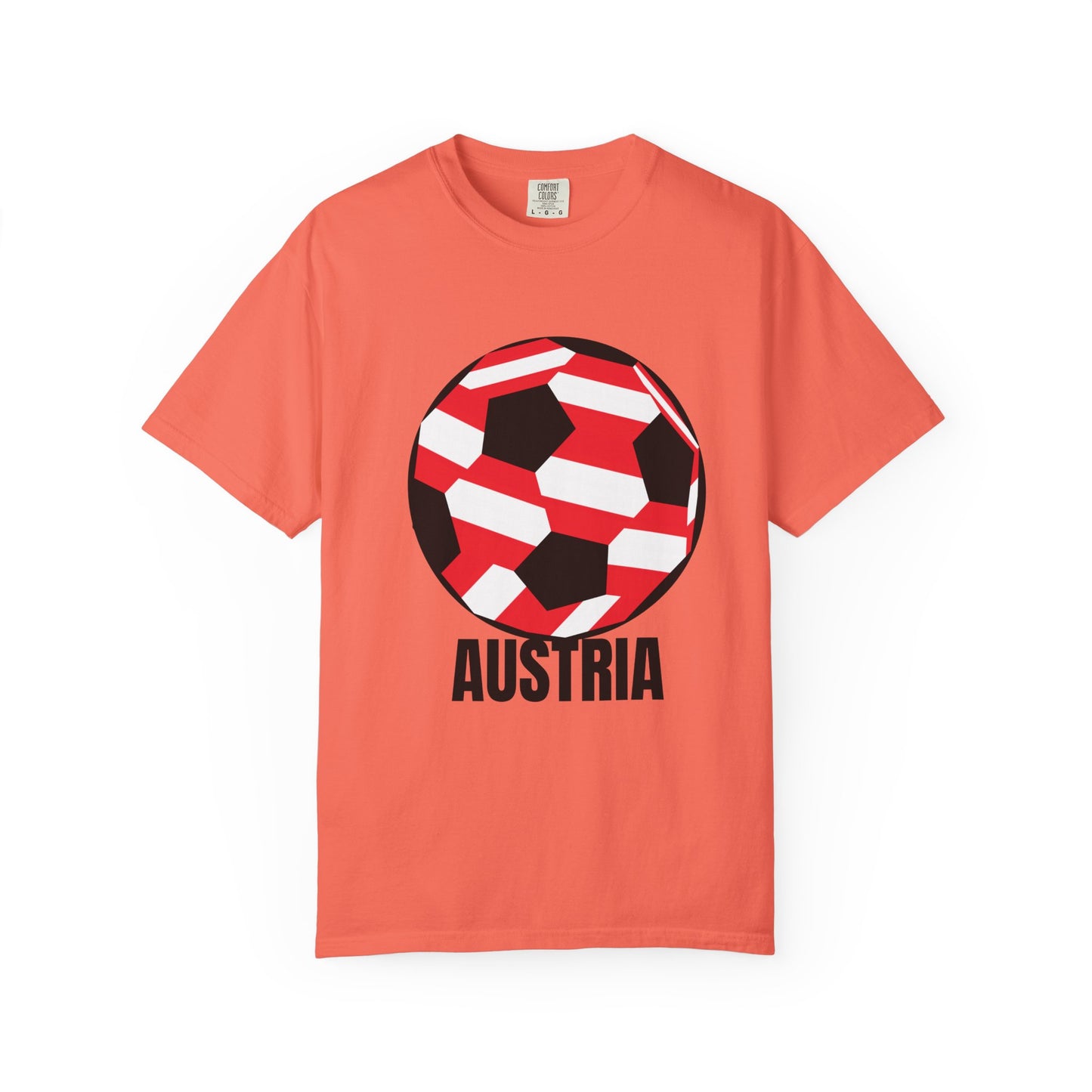 Austria Soccer Ball T-Shirt – Red & White Football Fan Tee