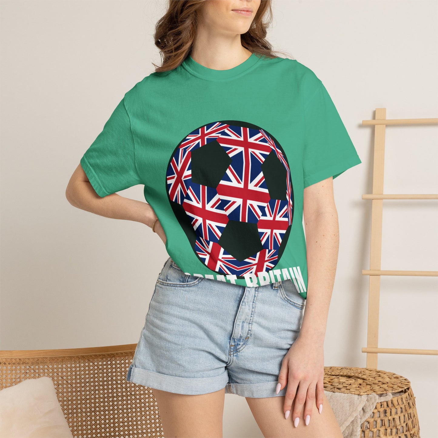 Great Britain Fan Specialty Soccer Ball Design T Shirt