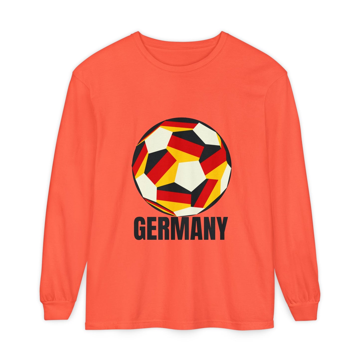 Germany Fan Specialty Soccer Ball Design Long Sleeve Tee
