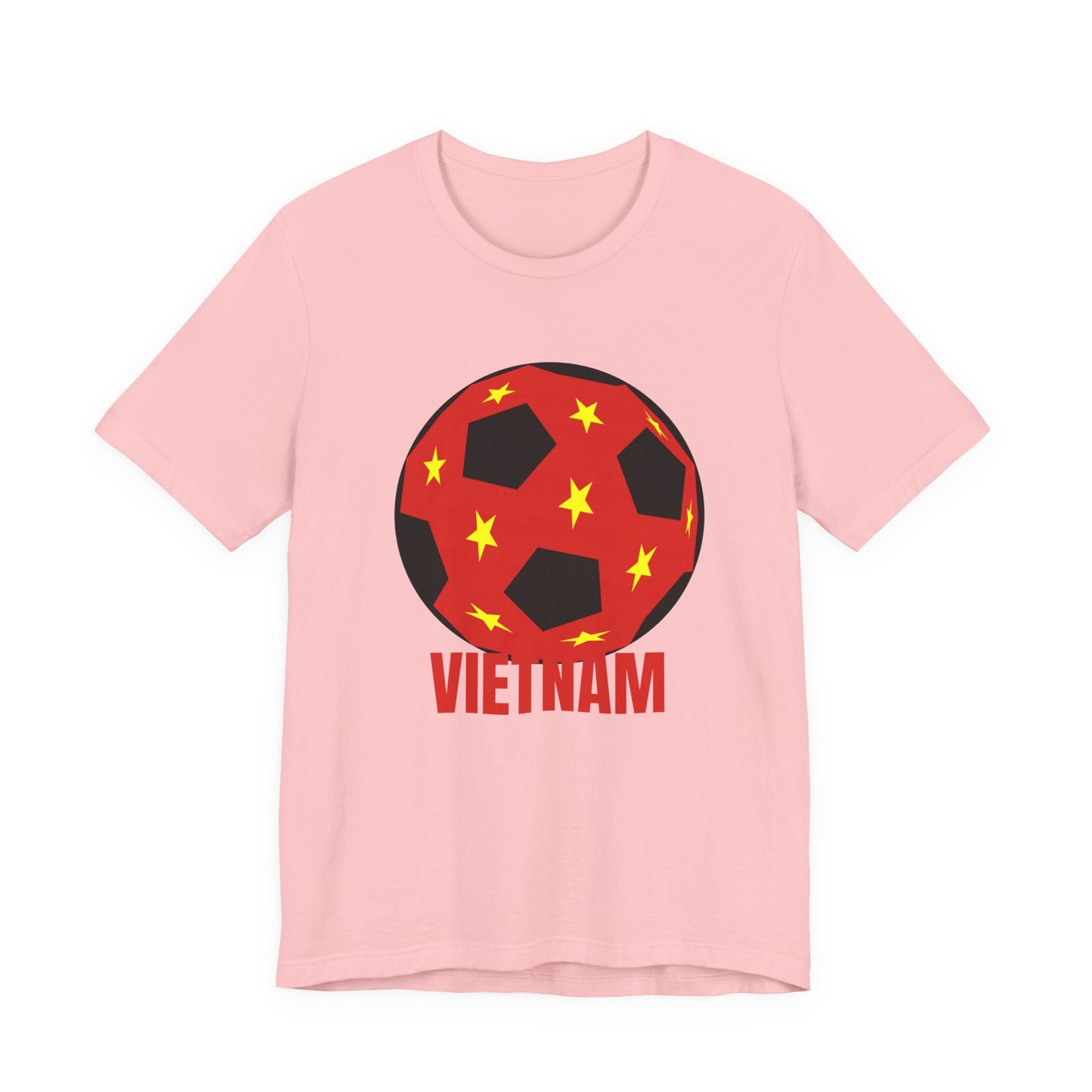 Vietnam Fan Specialty Soccer Ball Design T Shirt Red Text